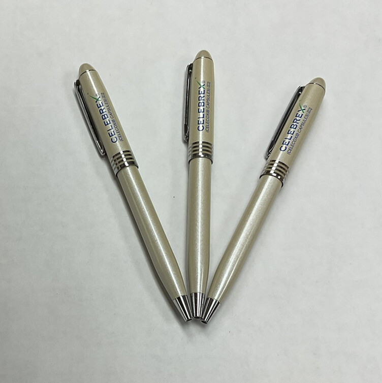 Lot of 3 Celebrex Drug Rep Pharmaceutical Metallic Advertising Promo Clicker Pen
