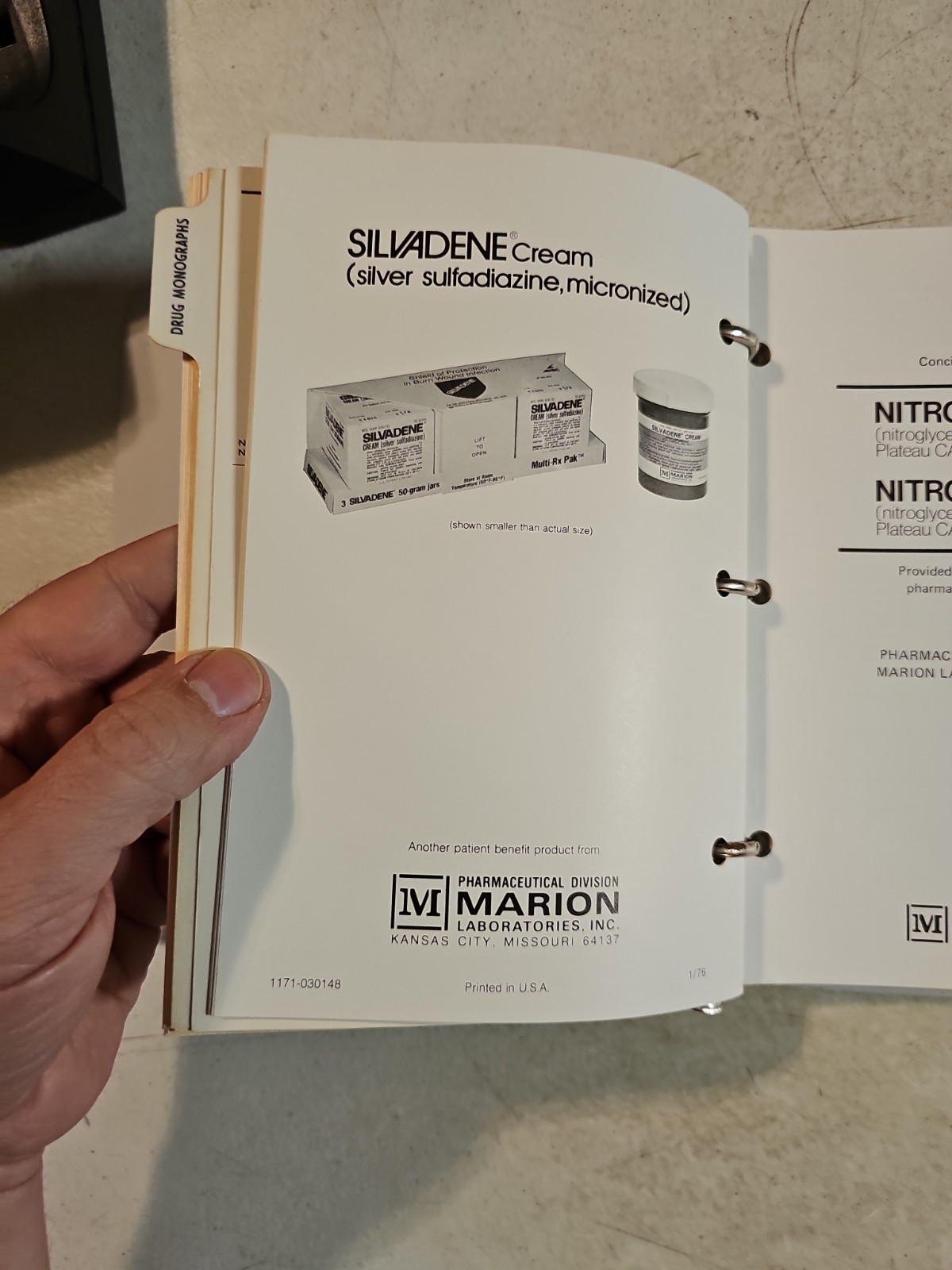 1976 Marion Laboratories Pharmaceutical Catalog & Product Data In Binder