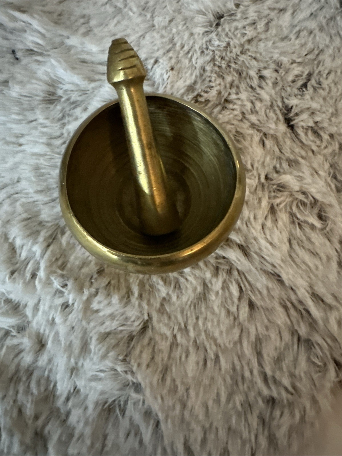 Vintage Solid Brass Small Mortar and Pestle Spice/Herb Grinder Resonant sound