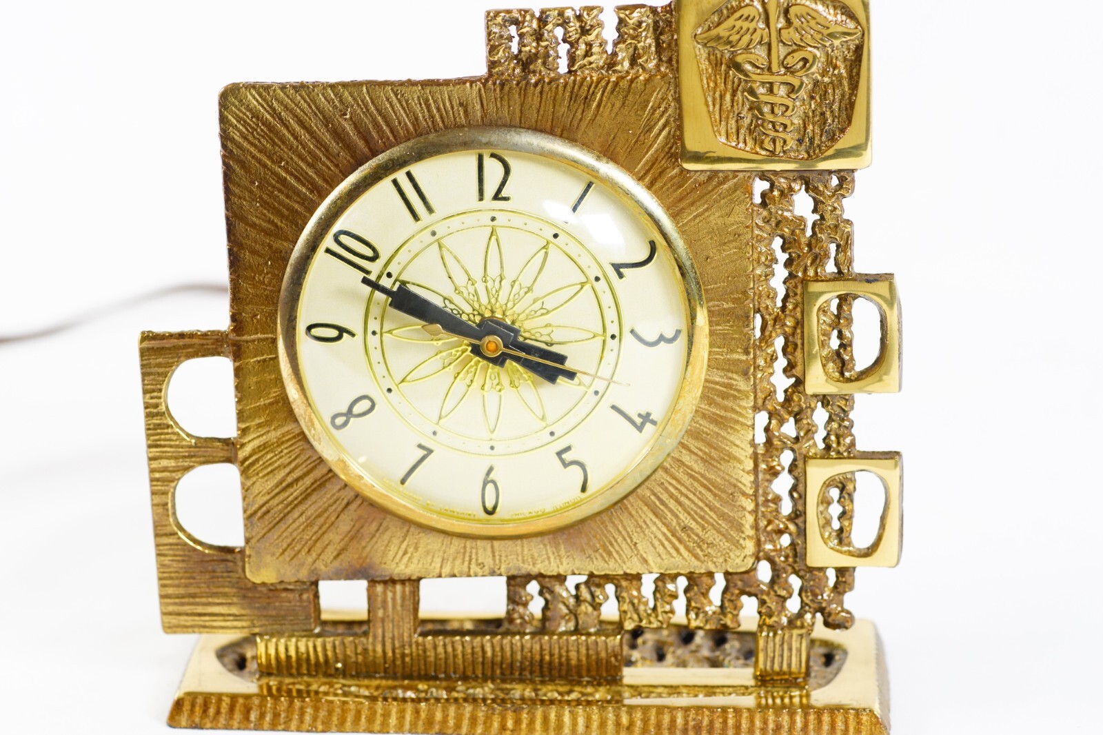 Mid-Century MD Doctor’s Brass Lanshire Electric Desk Clock