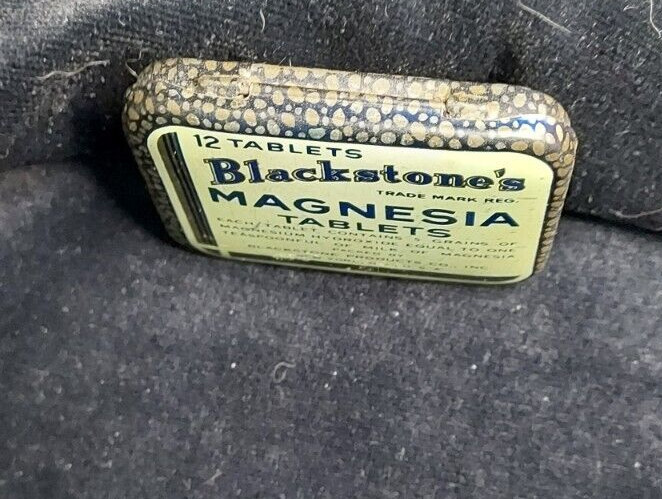 Old Medicine Tin Blackstone’s Magnesia Tablets Blackstone Products New York
