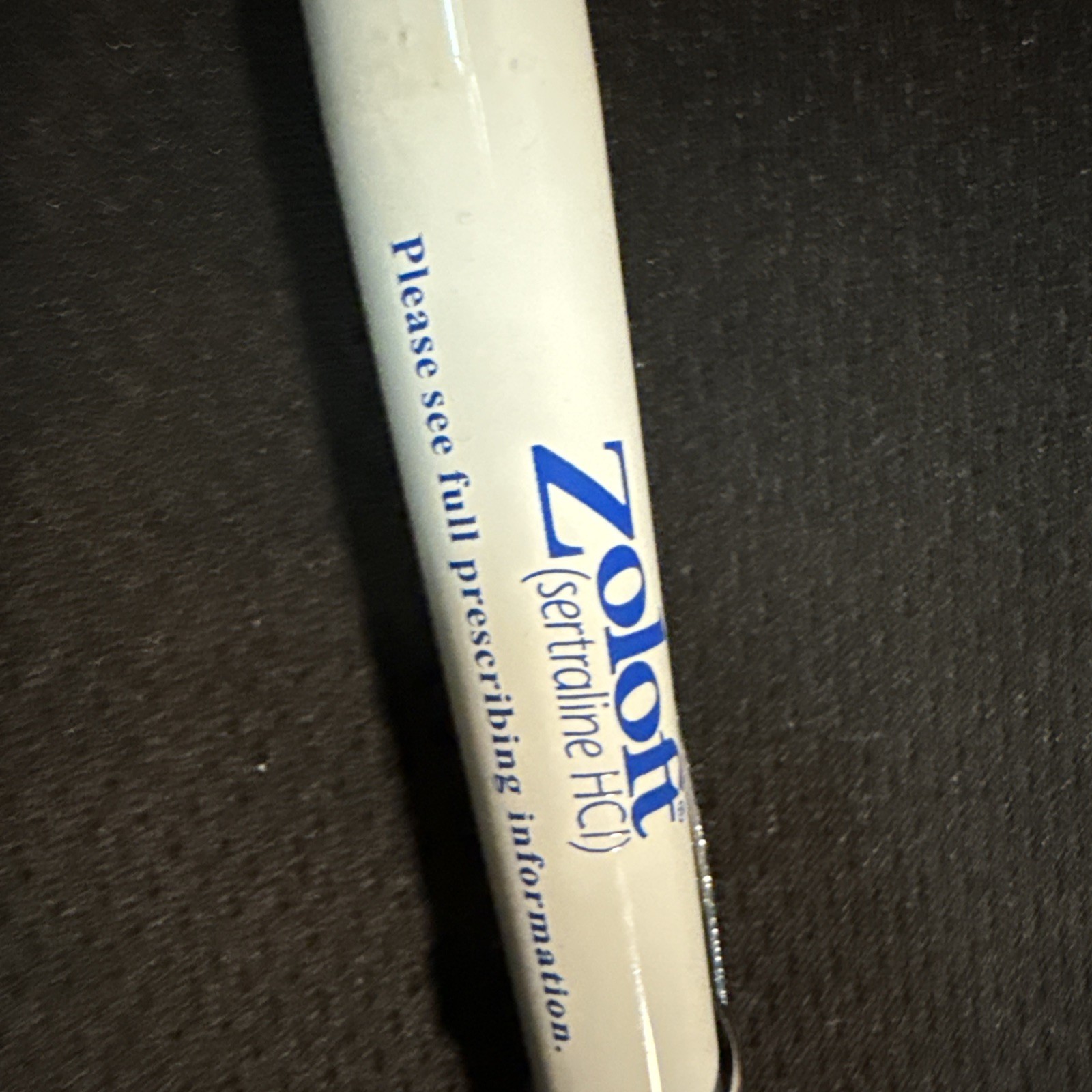 Zoloft Metal White PEN Drug Rep Pharmaceutical Promo Medical Advertising