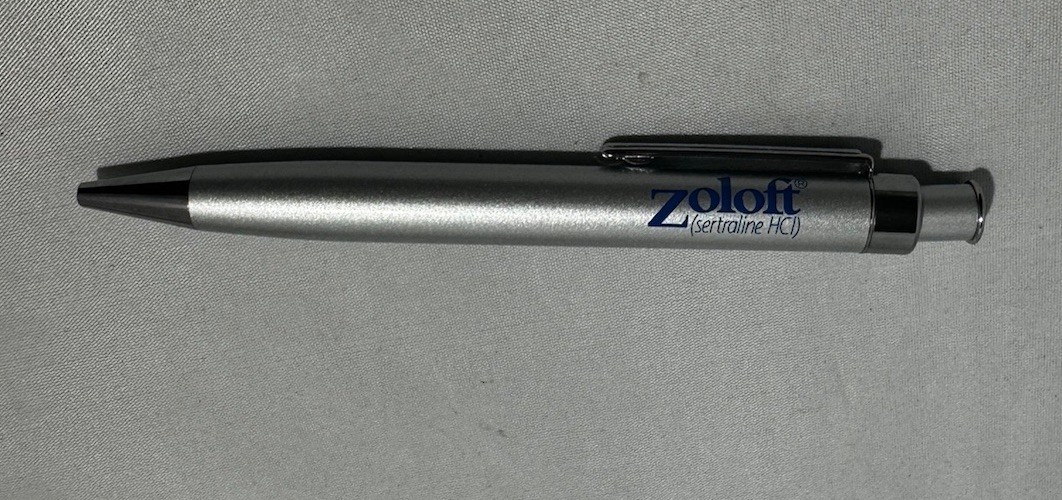 ZOLOFT Silver Medical Drug Rep Pharmaceutical Pen Heavy Metal