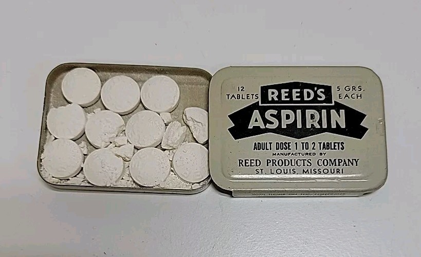 3 Vintage Pill Boxes – 1936 Prescription Box, WWII Silargetten, Reed’s Aspirin