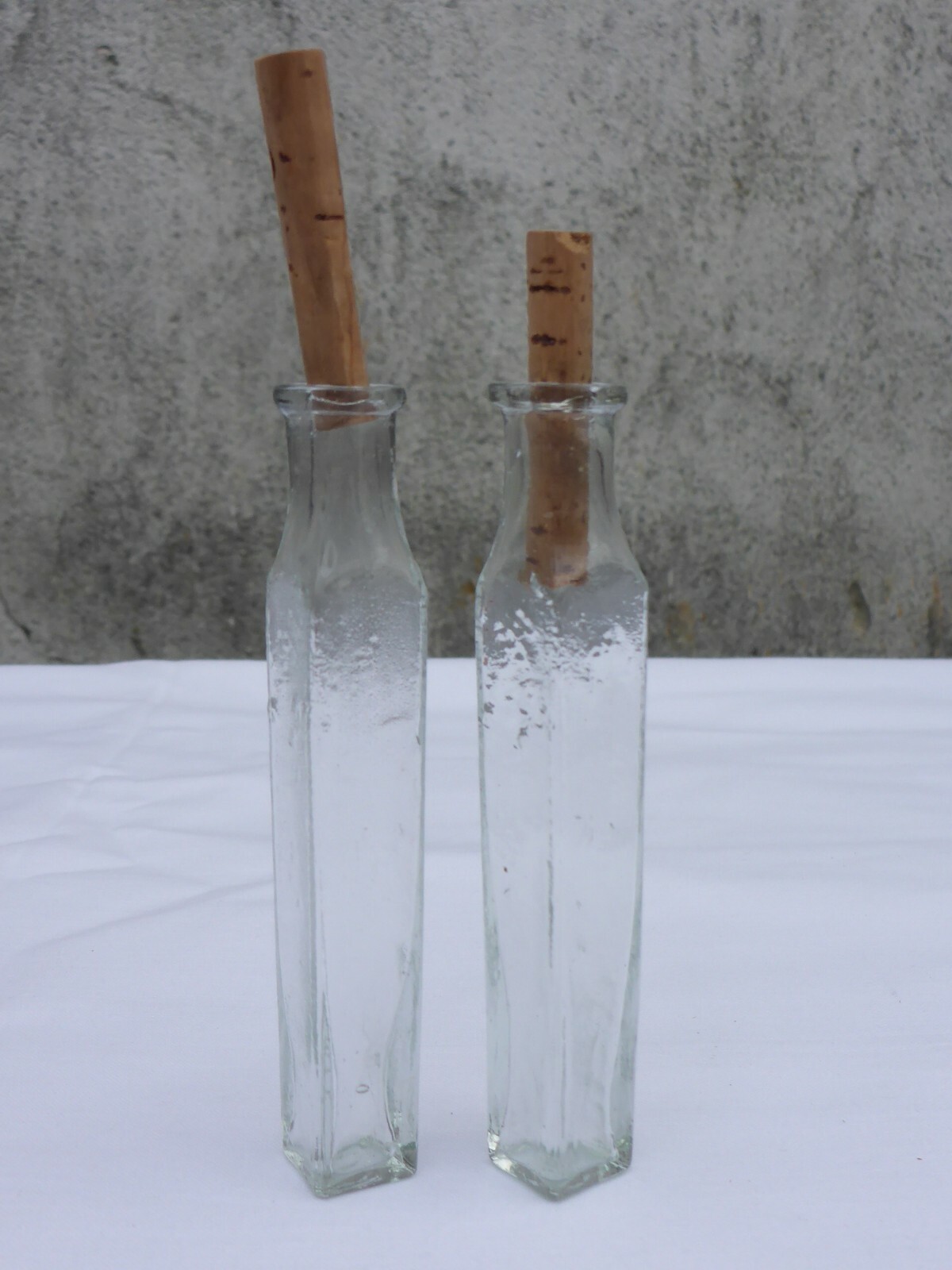 2 X Old Small Medicine Glass Pharmacy Bottle Green Long Approx. 9.5 Cm