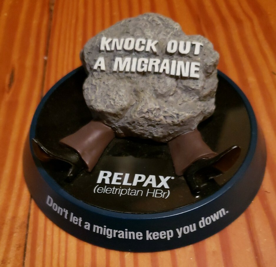 RELPAX “Knock Out A Migraine” DRUG REP Paperweight Pharma HEADACHE MEDICINE NEW