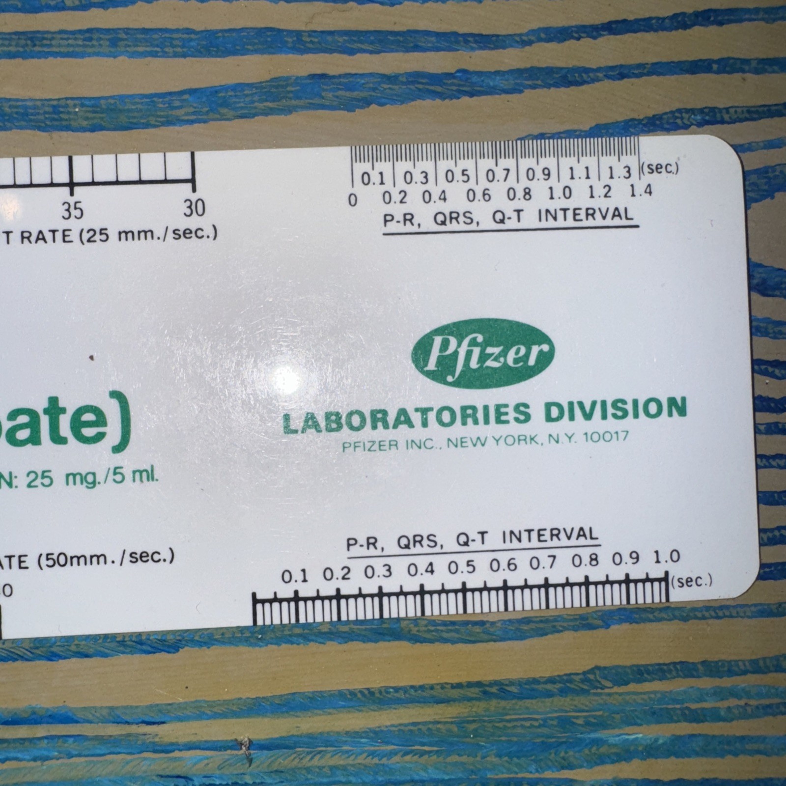 VTG White Ruler Pfizer Laboratories Promotional VISTARIL (Hydroxyzine)