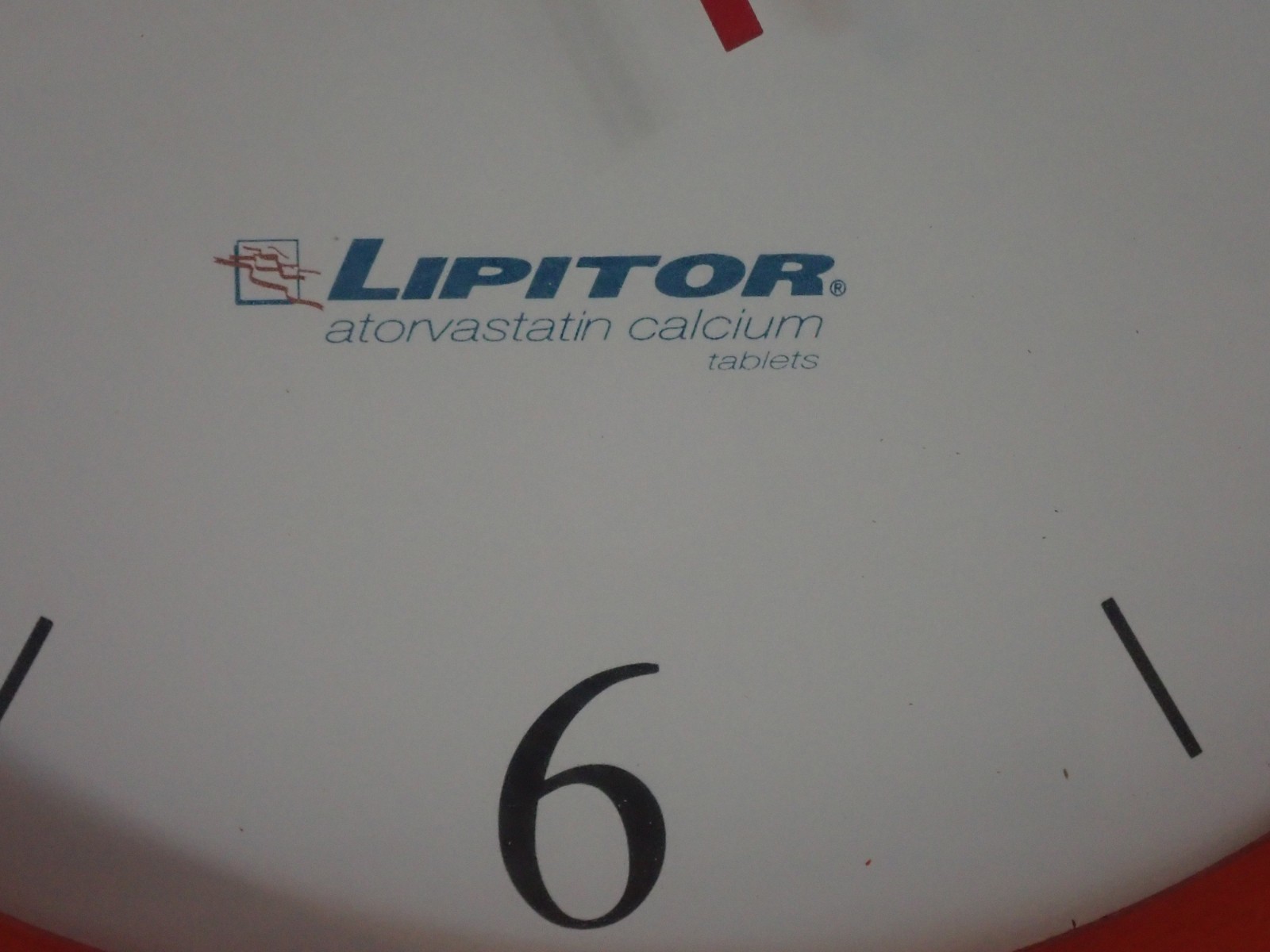 LIPITOR 10″ WALL CLOCK w/ BAMBOO TRIM MEDICAL PROMOTIONAL ADVERTISING