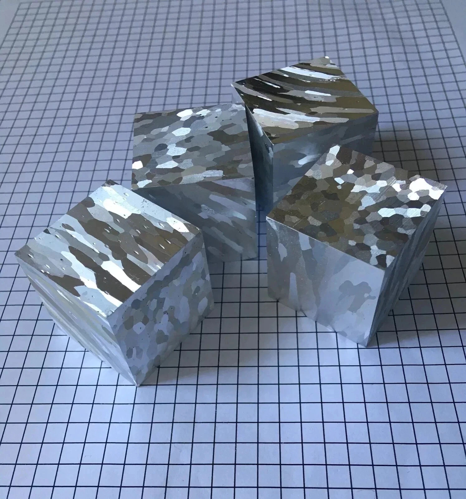 Aluminium cube etched crystal periodic table Aluminum element collection