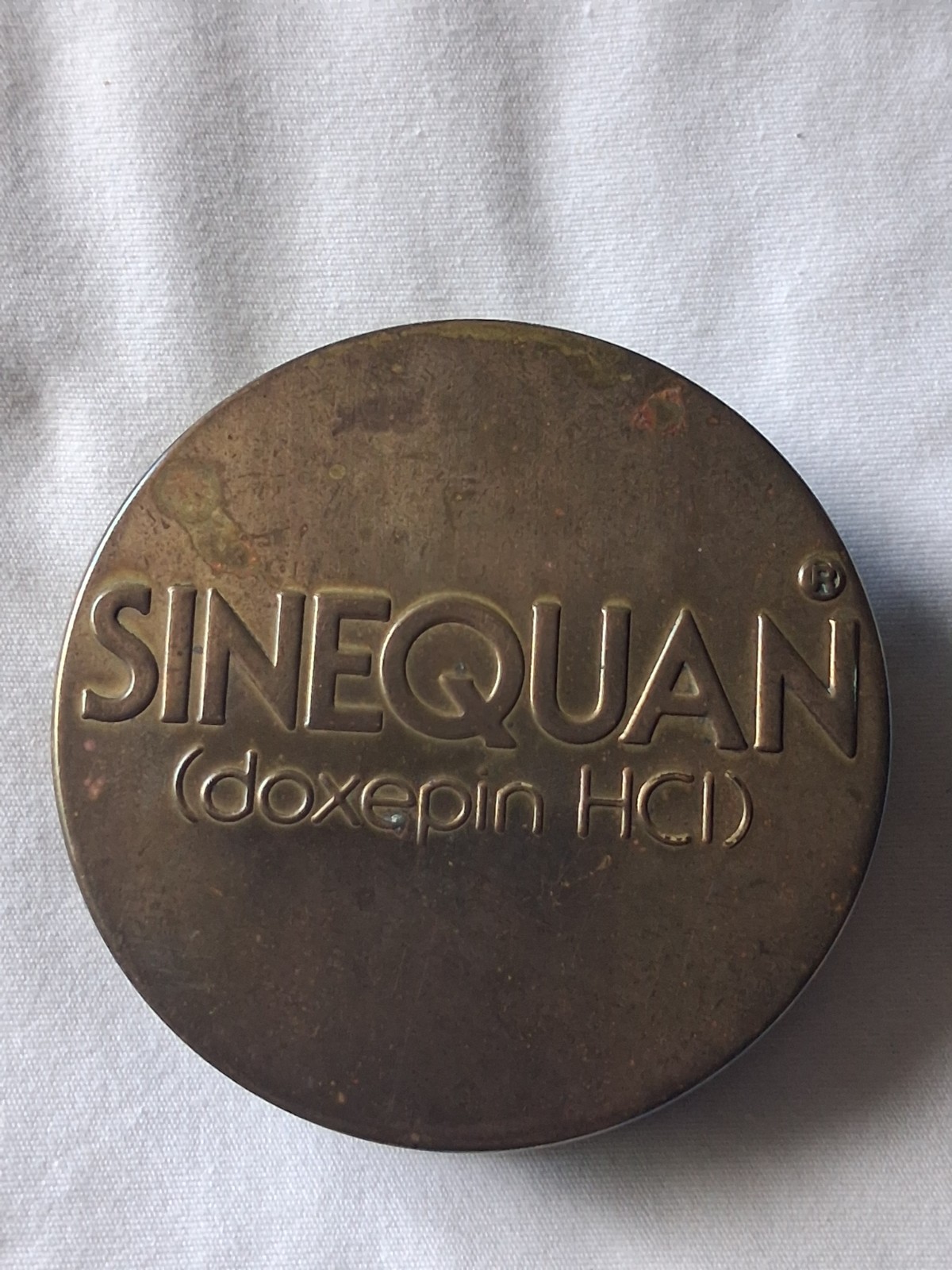 Vintage Sinequan Doxepin Drug Rep Brass Magnifying Glass