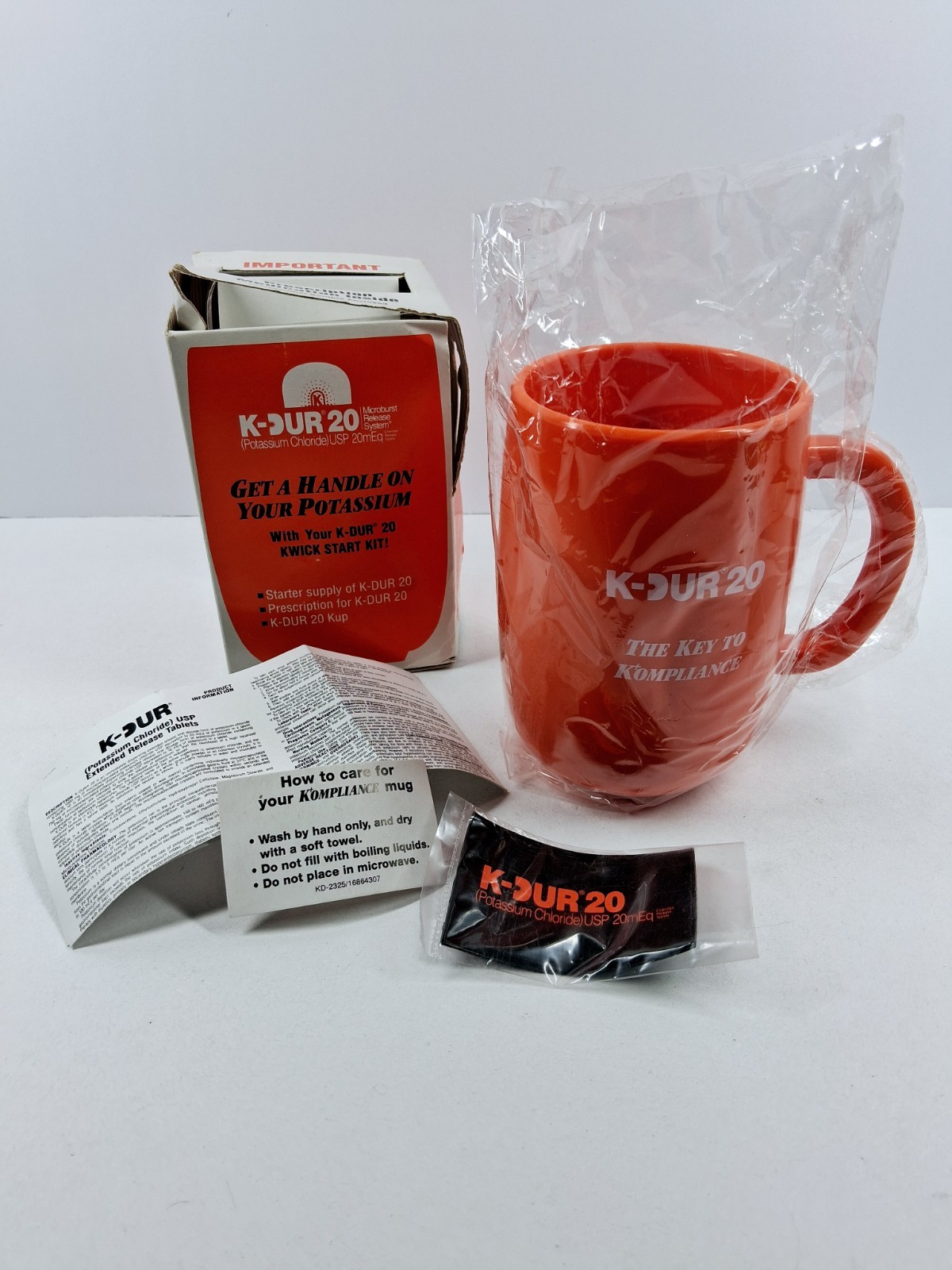 Vintage 1992 Key Pharmaceuticals K-Dur 20 Potassium Replenishment Mug NEW