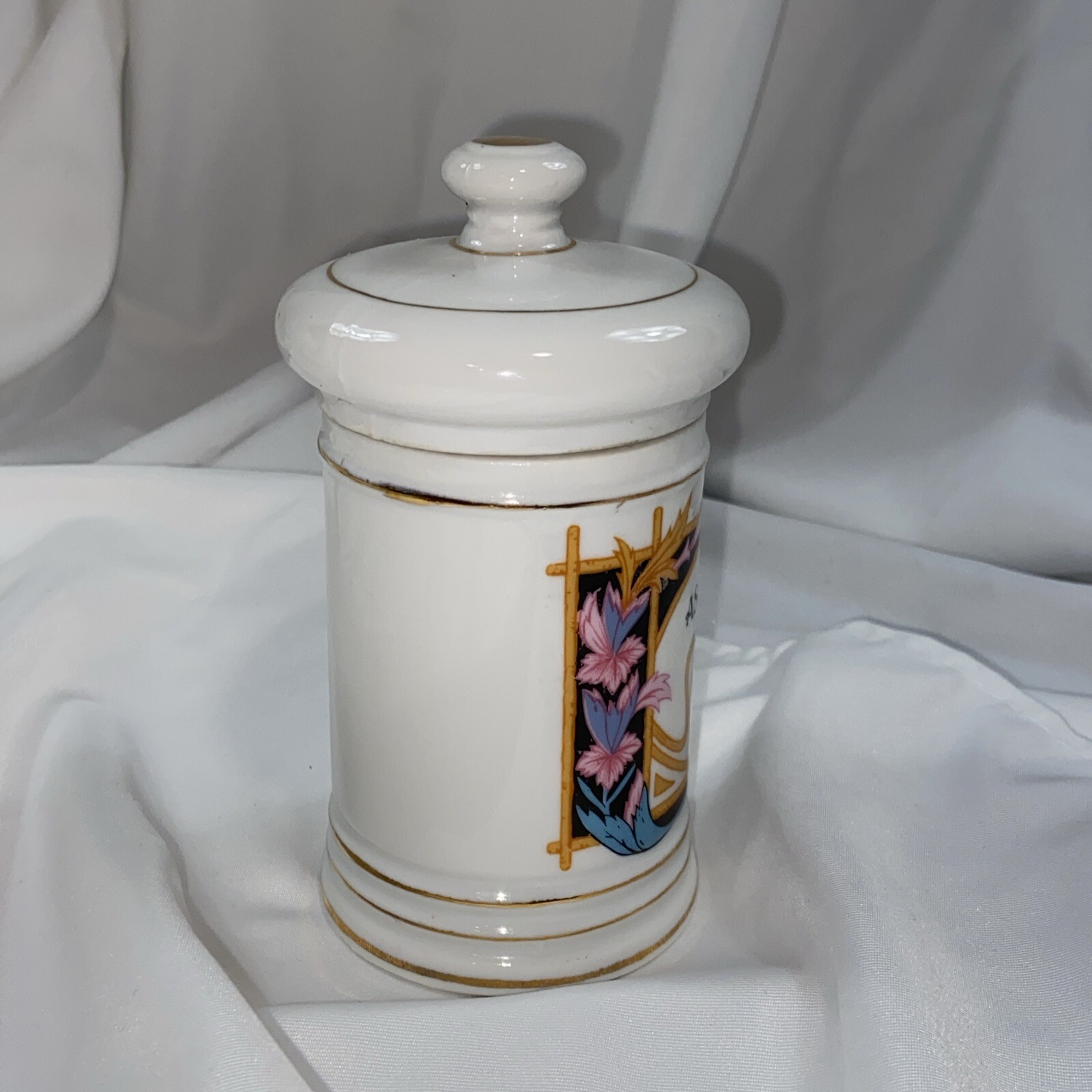 Vintage Porcelain Medicine Pharmacy APOTHECARY Jar with Lid Ascriptin