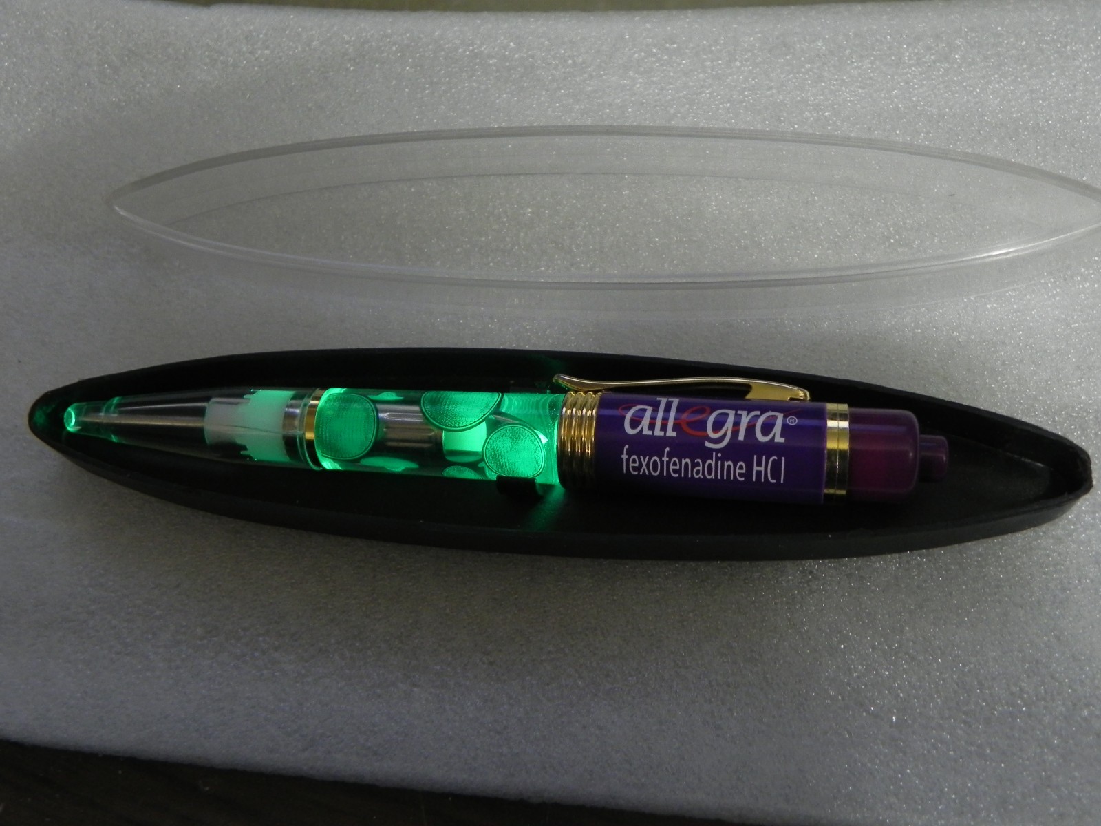 ALLEGRA Pharmaceutical Drug Rep “LIGHT UP” Pen with Case Collectible Pharma RARE