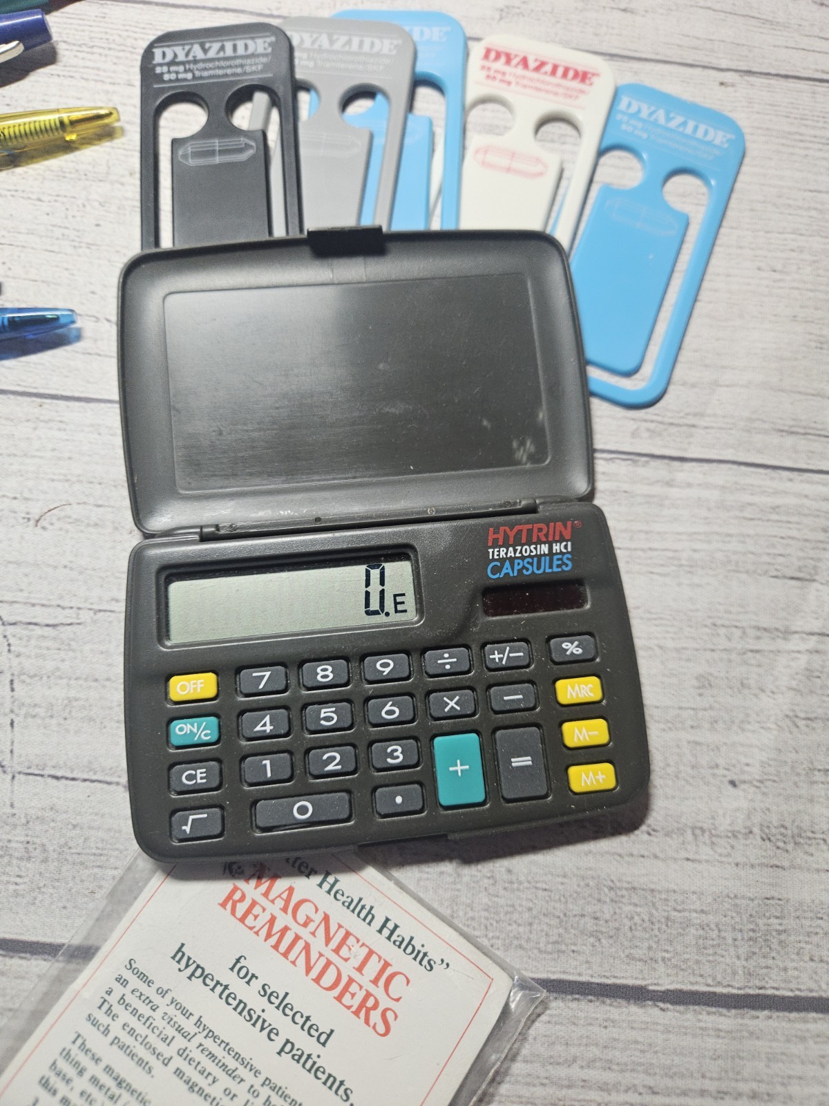 Vintage Pharmaceutical Medical Rep Lot – Pens, Clips, Calculator, Pencils, Paper