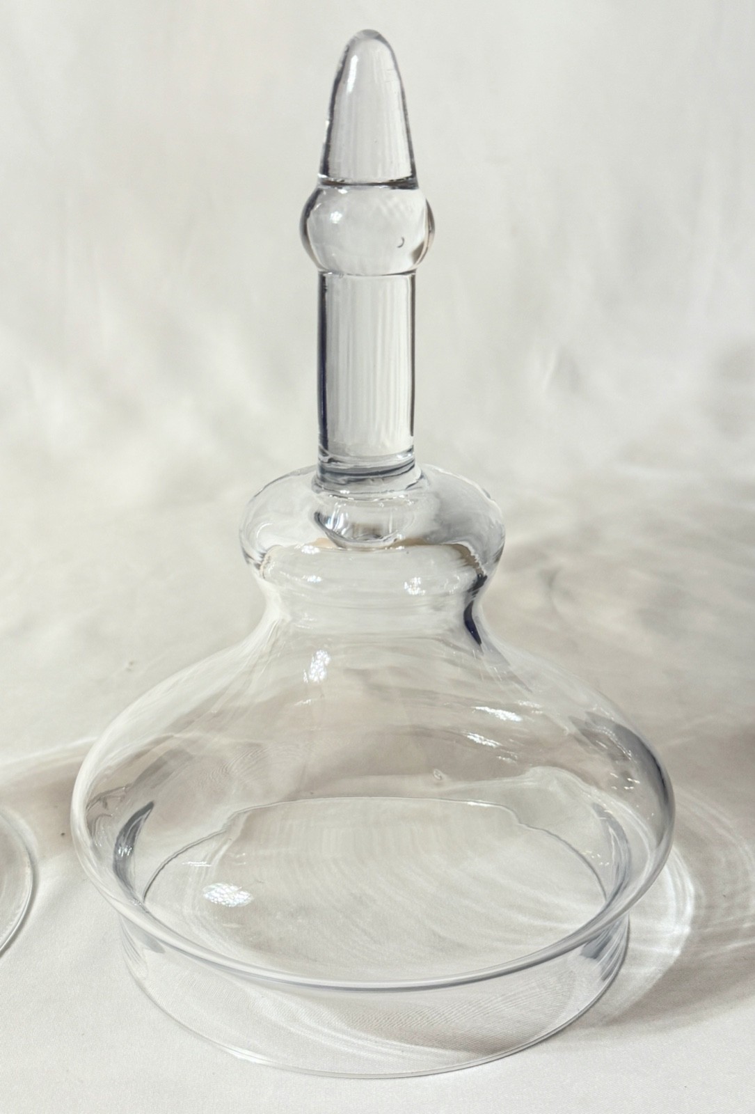 Large Clear Glass Apothecary Counter Display Jar with Large Fenial Lid 19.5″