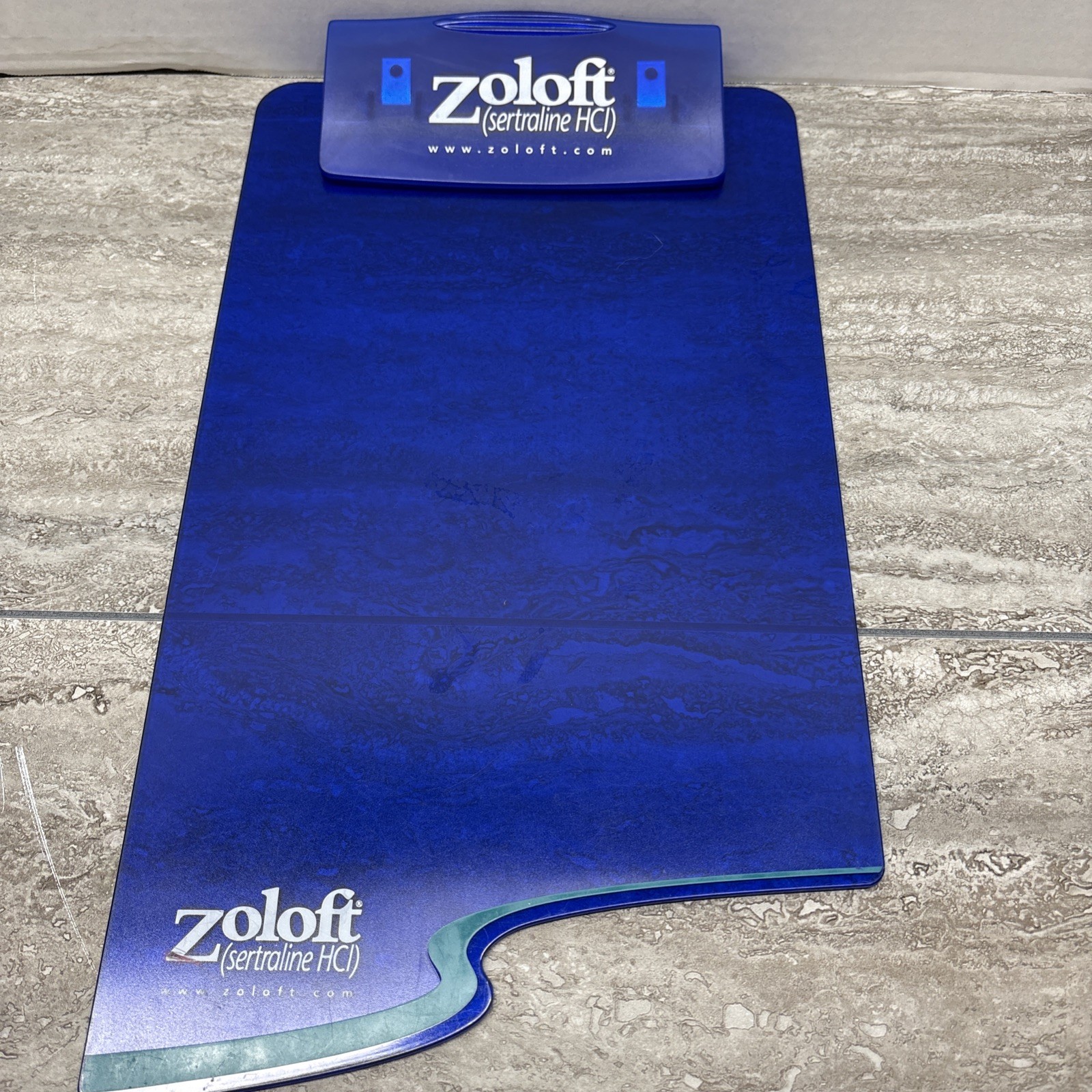 Zoloft Drug Rep Pharmaceutical Promo Blue Clipboard 2000’s Collectible