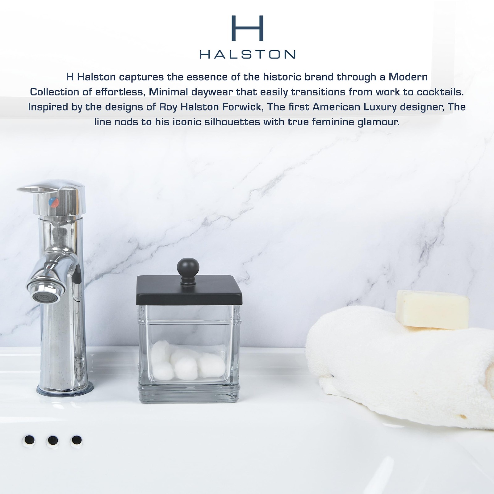 Clear Transparent Hotel Style Apothecary Tempered Glass Canister Jar W/ Matte…