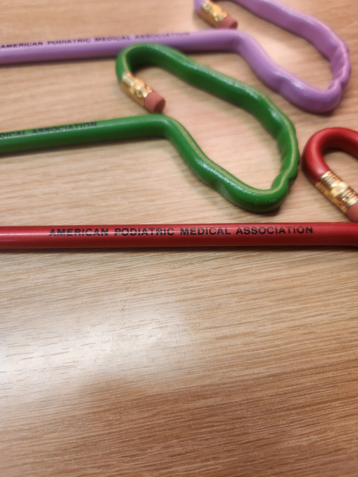 Lot Of 3 Promotional Pencils Foot Shaped American Podiatric Medical Association
