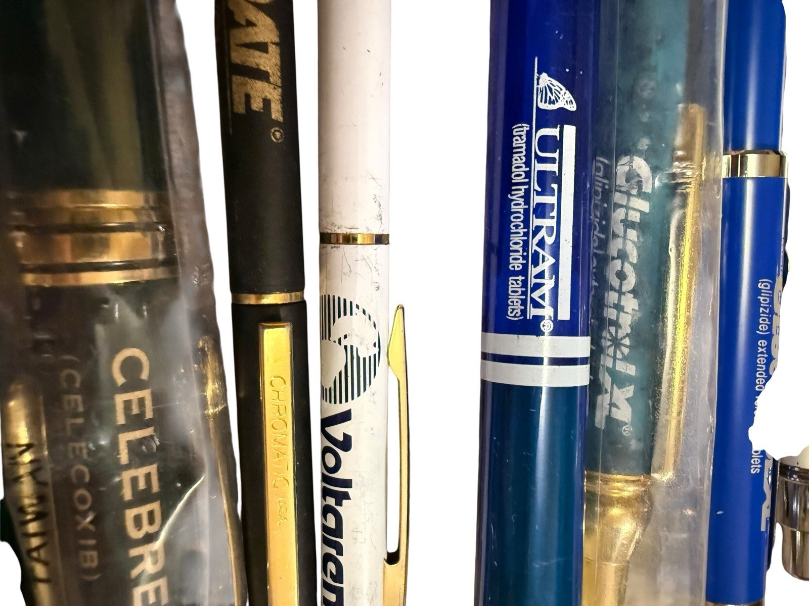Lot 15 Big Pharma Vintage Drug Rep Pain Med Diabetes Pens Ultram Celebrex Glyset