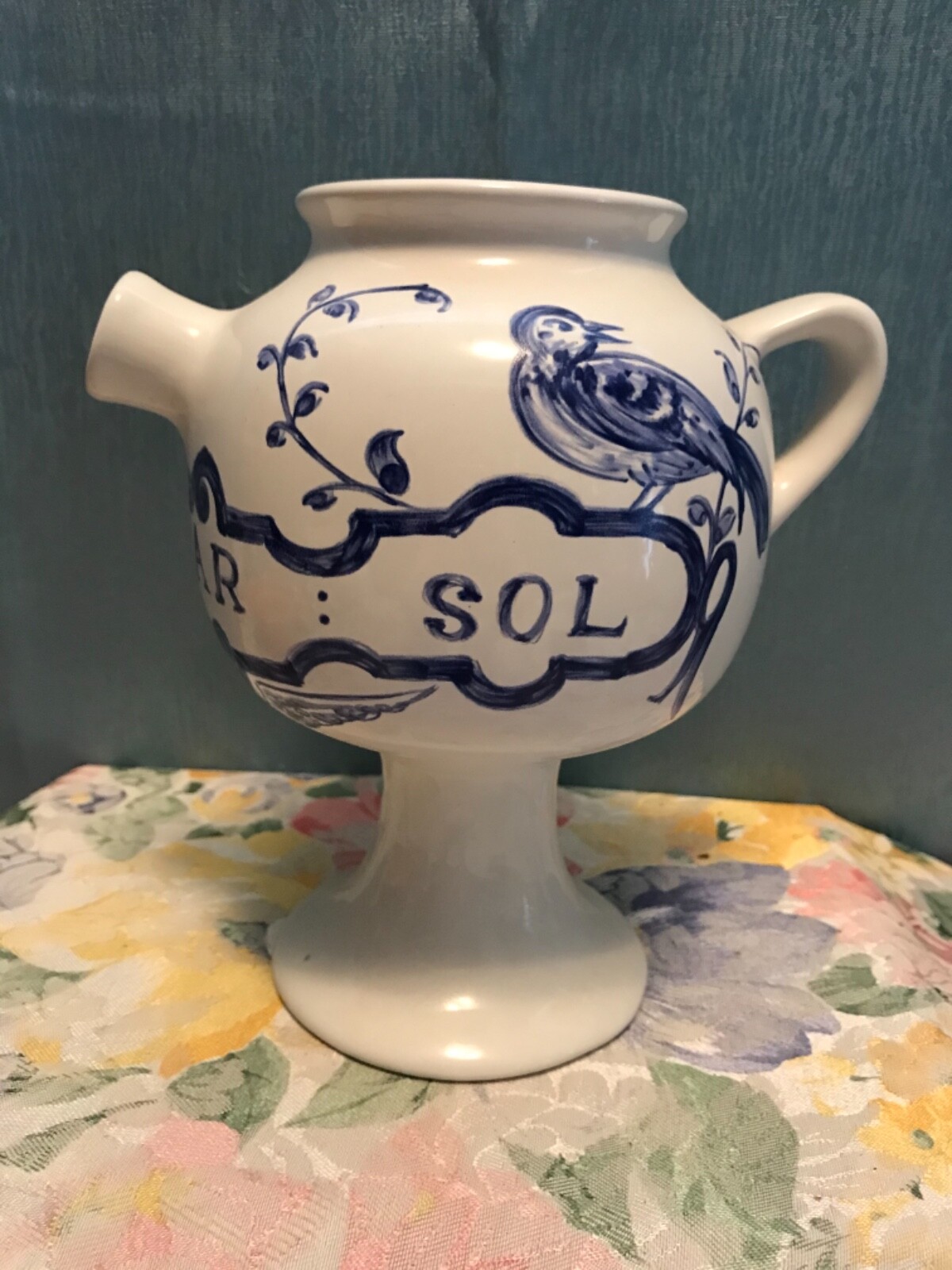 1989 APOTHECARY JAR ~SYR ROSAR SOL~ REPRODUCTION by LILLY PORTUGAL 7.5”