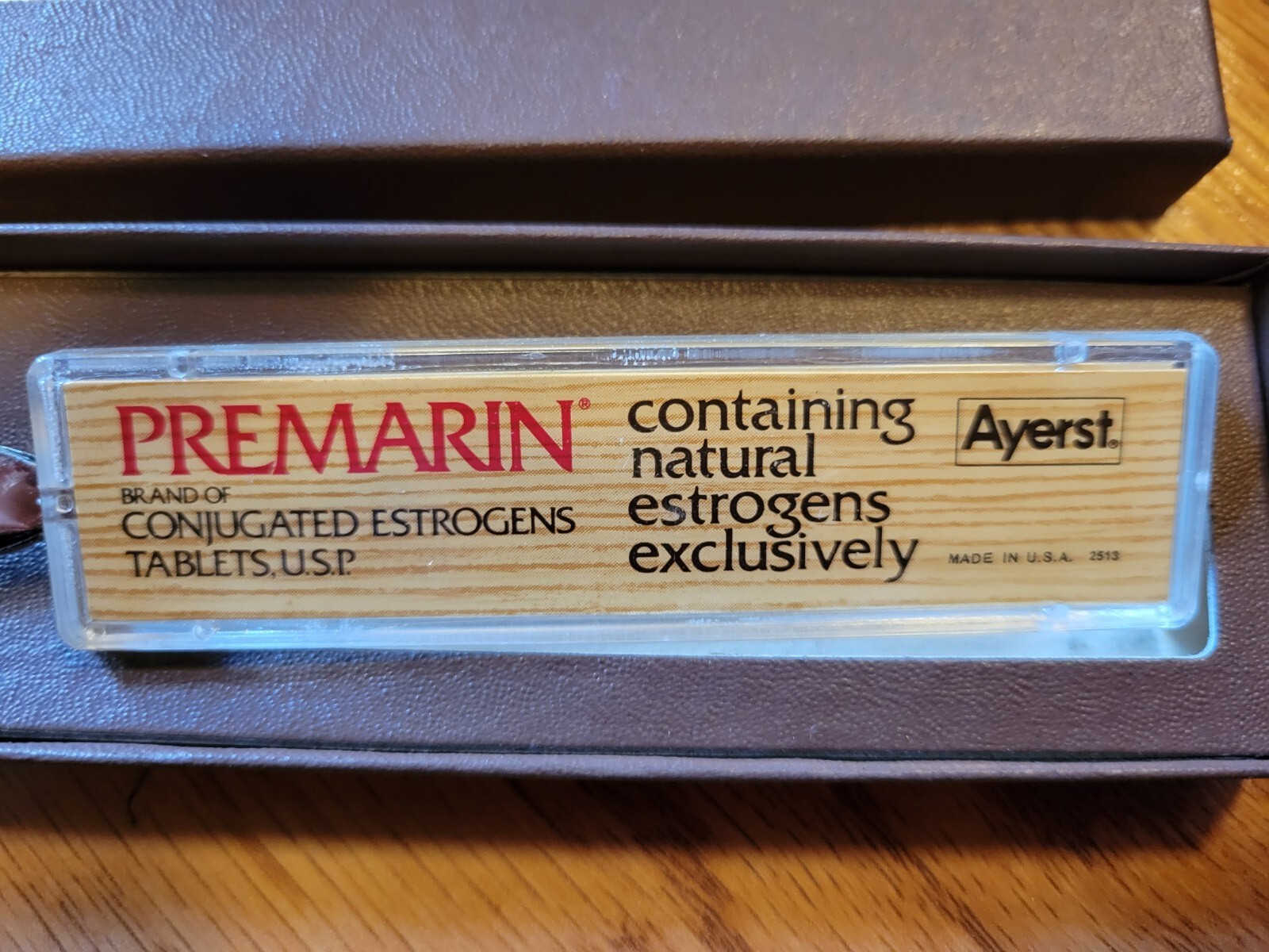 VINTAGE PREMARIN LETTER OPENER AYERST LABORATORIES TABLETS IN presentation case