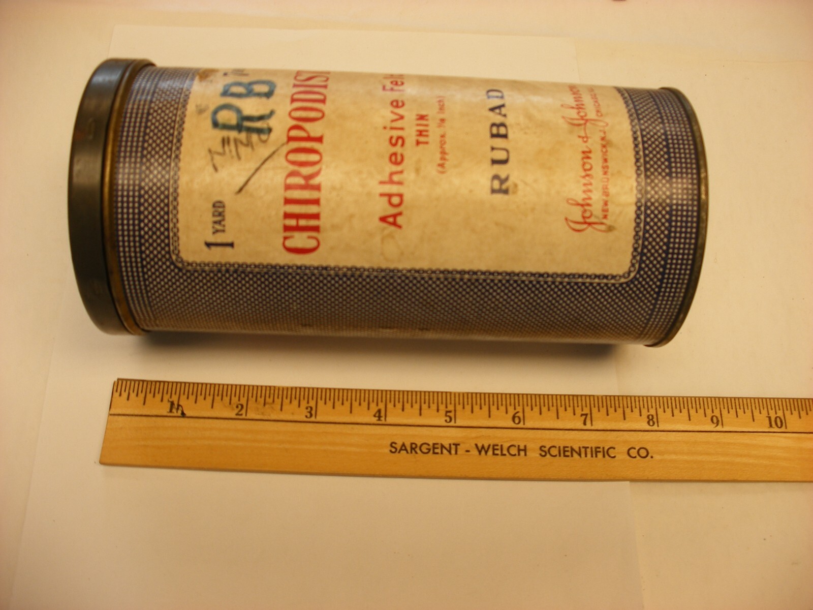 Antique Vtg Medical Dental Pharmacy – Johnson & Johnson Chiropodists Rubad Tin