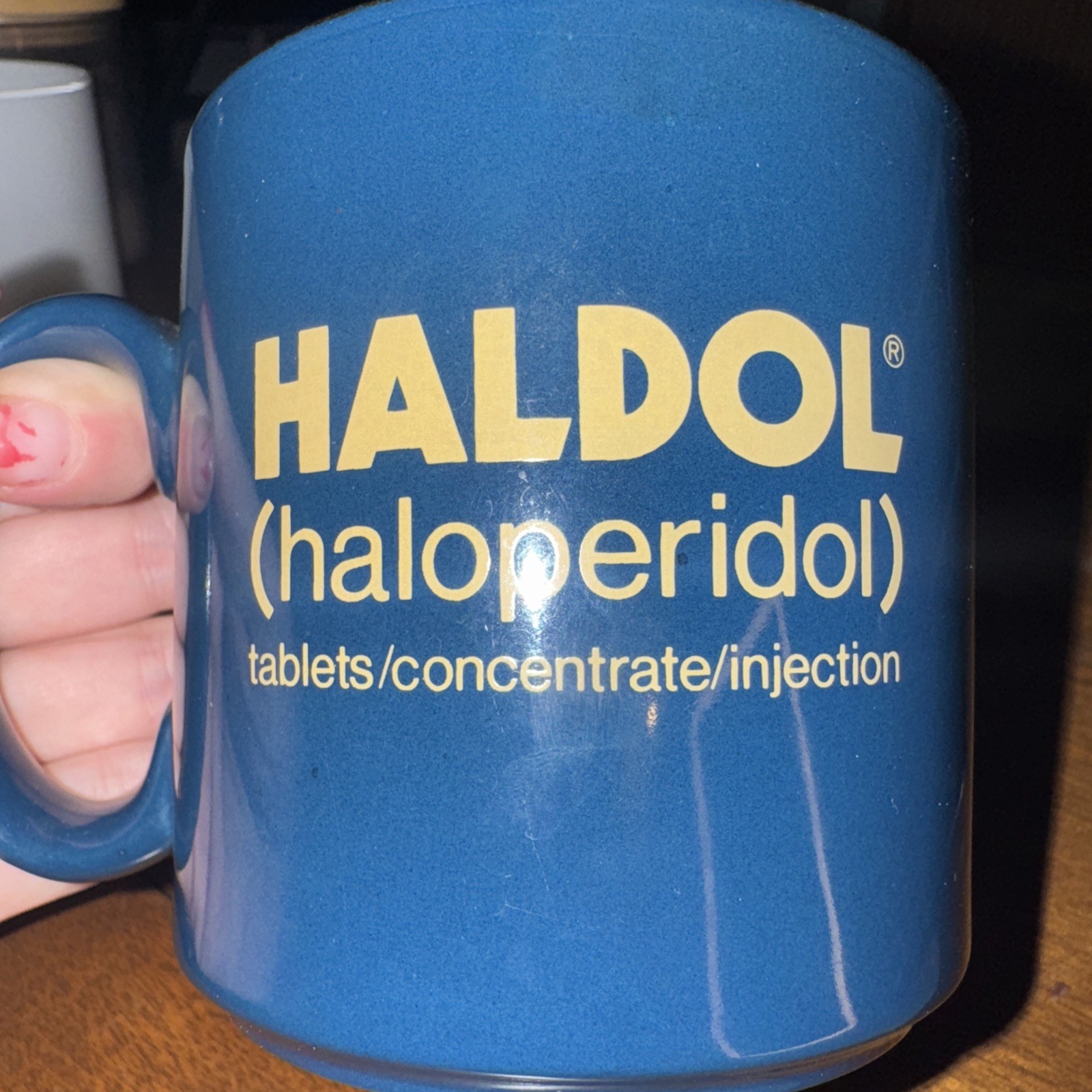 Vintage Pharma Advertising HALDOL Ceramic Coffee Mug Antipsychotic Haloperidol