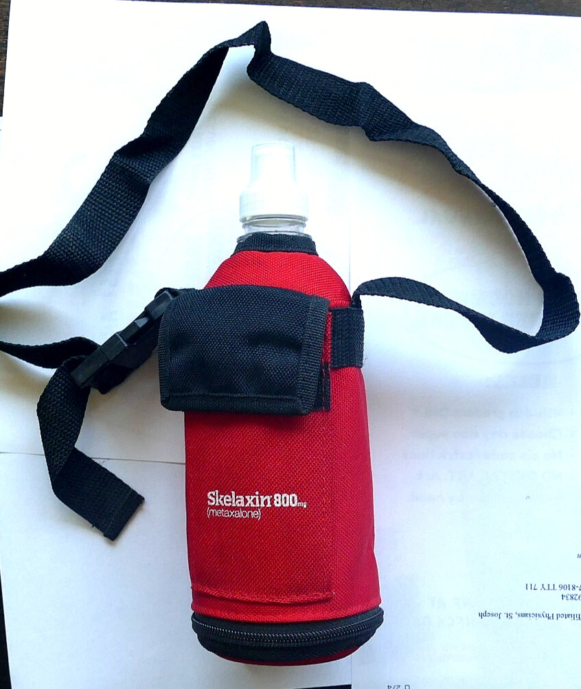 SKELAXIN Covered Water Bottle NEW PHARMA DRUG REP ADVERTISING Carry Strap SALE