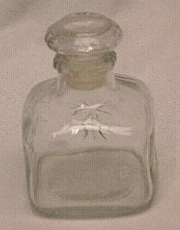 Lavoris Mouthwash Medicine Glass Square Bottle with Stopper Vintage