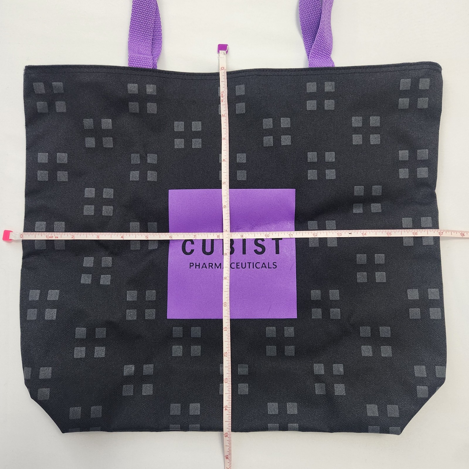 Large Tote Bag Cubist Pharmaceuticals Drug Rep Swag Black Purple