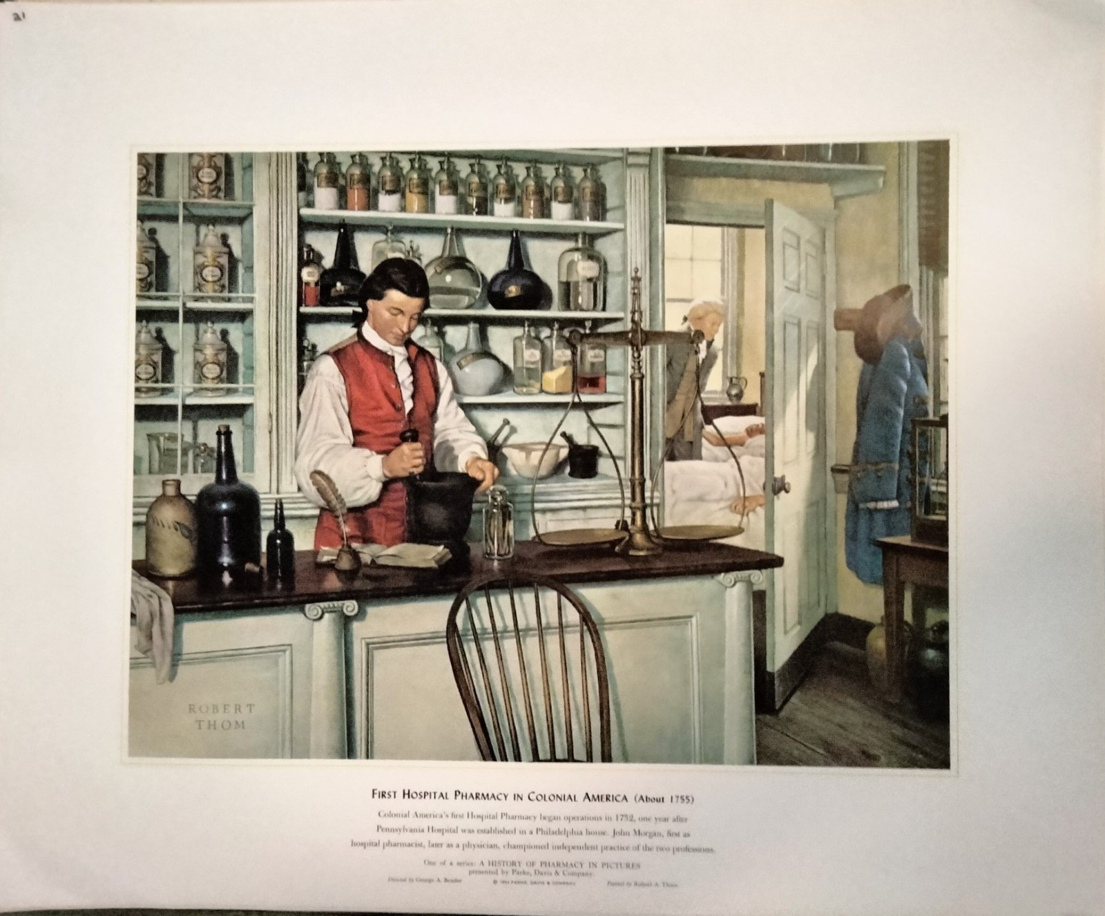 Vintage A HISTORY OF PHARMACY IN PICTURES by Parke Davis Set of 40 Prints 1957