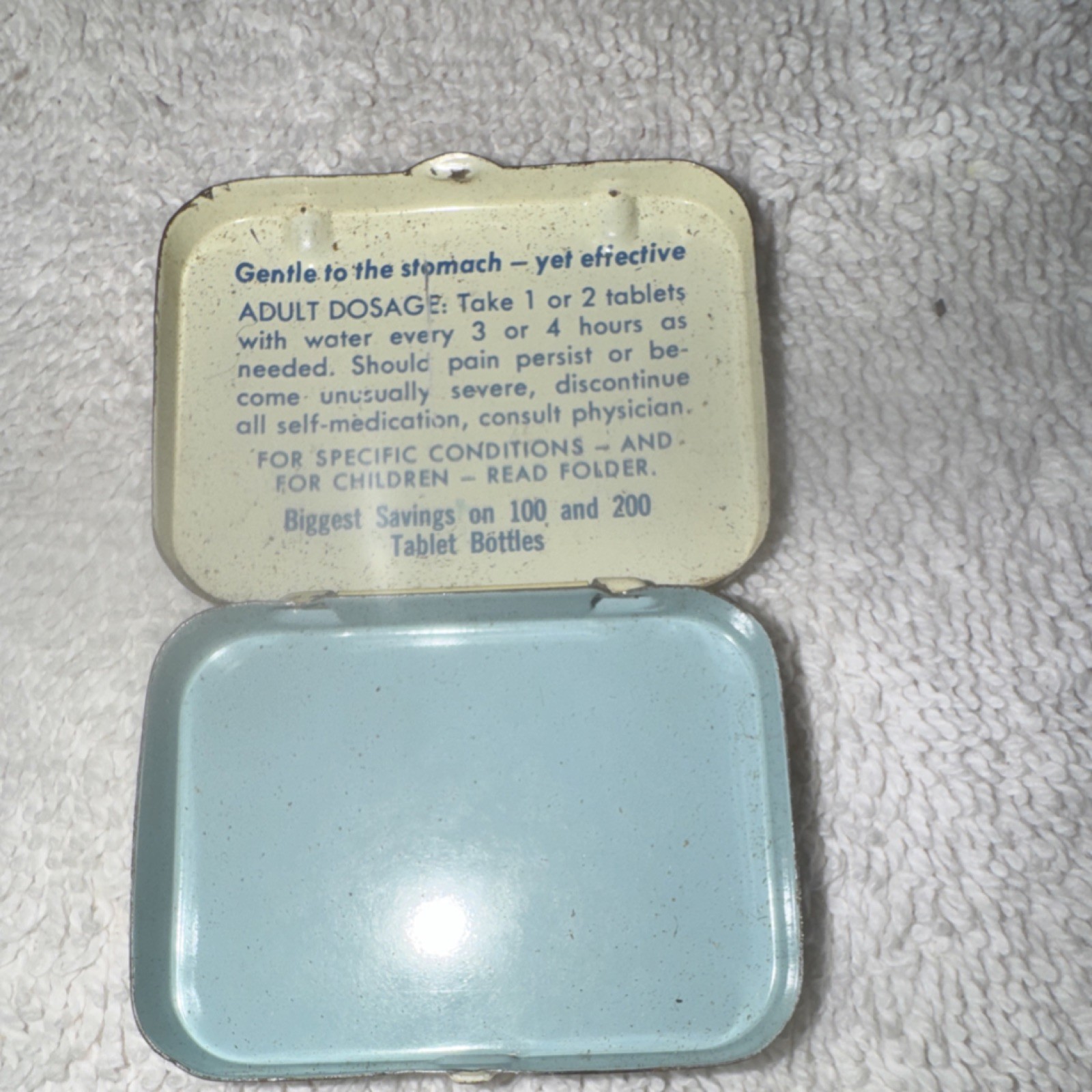 St. Joseph Vintage Aspirin Tin 12 Tablets Adult Strength Plough Inc Collectible