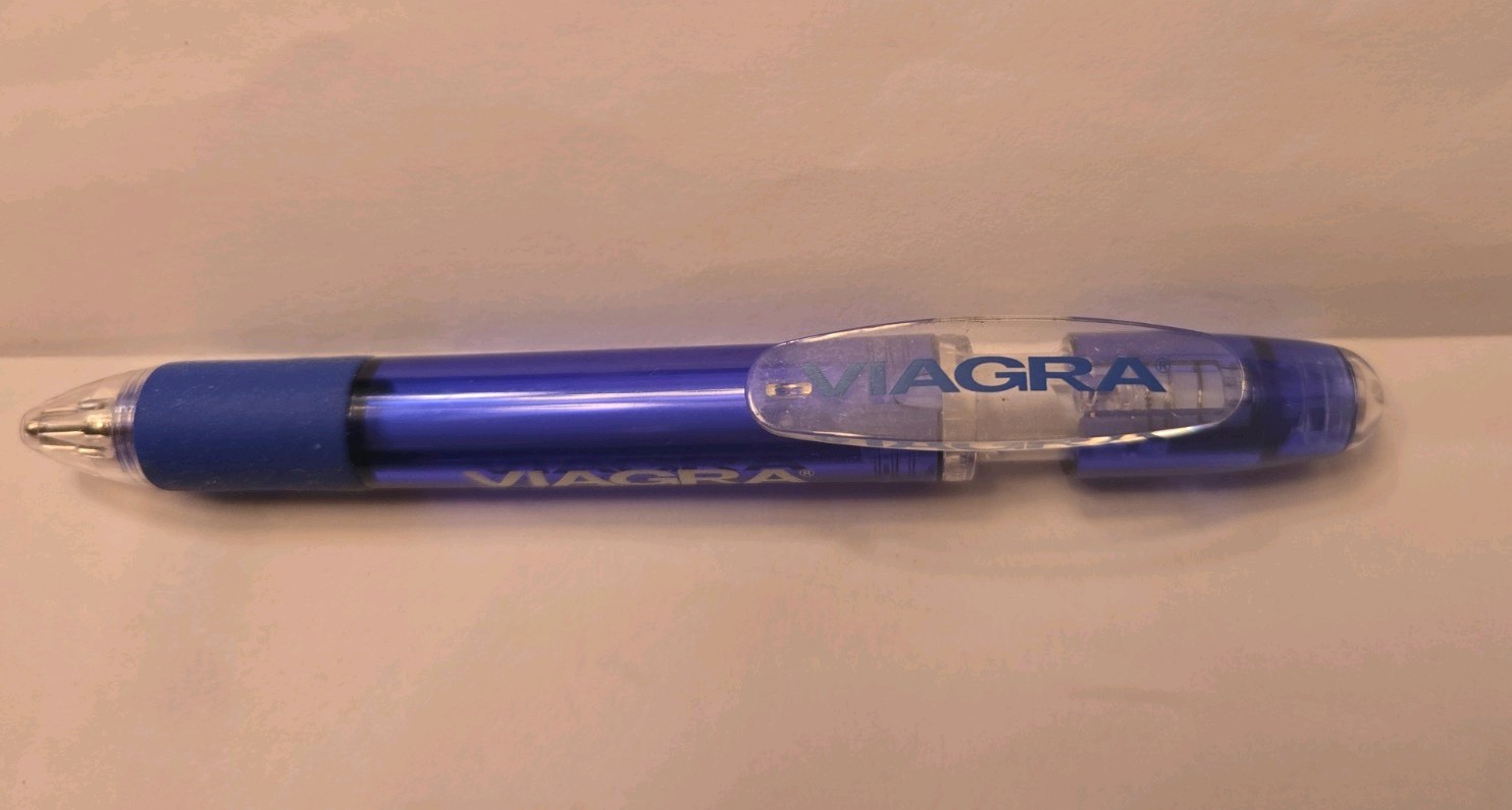 VIAGRA Plastic Wide Body Ink Pen Pharmaceutical Drug Rep Promo Vintage WRITES