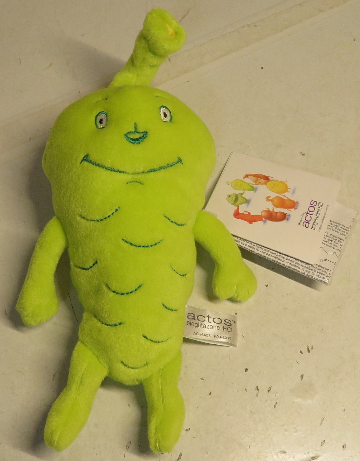Pancreas Organ Actos Pioglitazone 8″ PLUSH Diabetes Steven Smith Bean Promo NOS