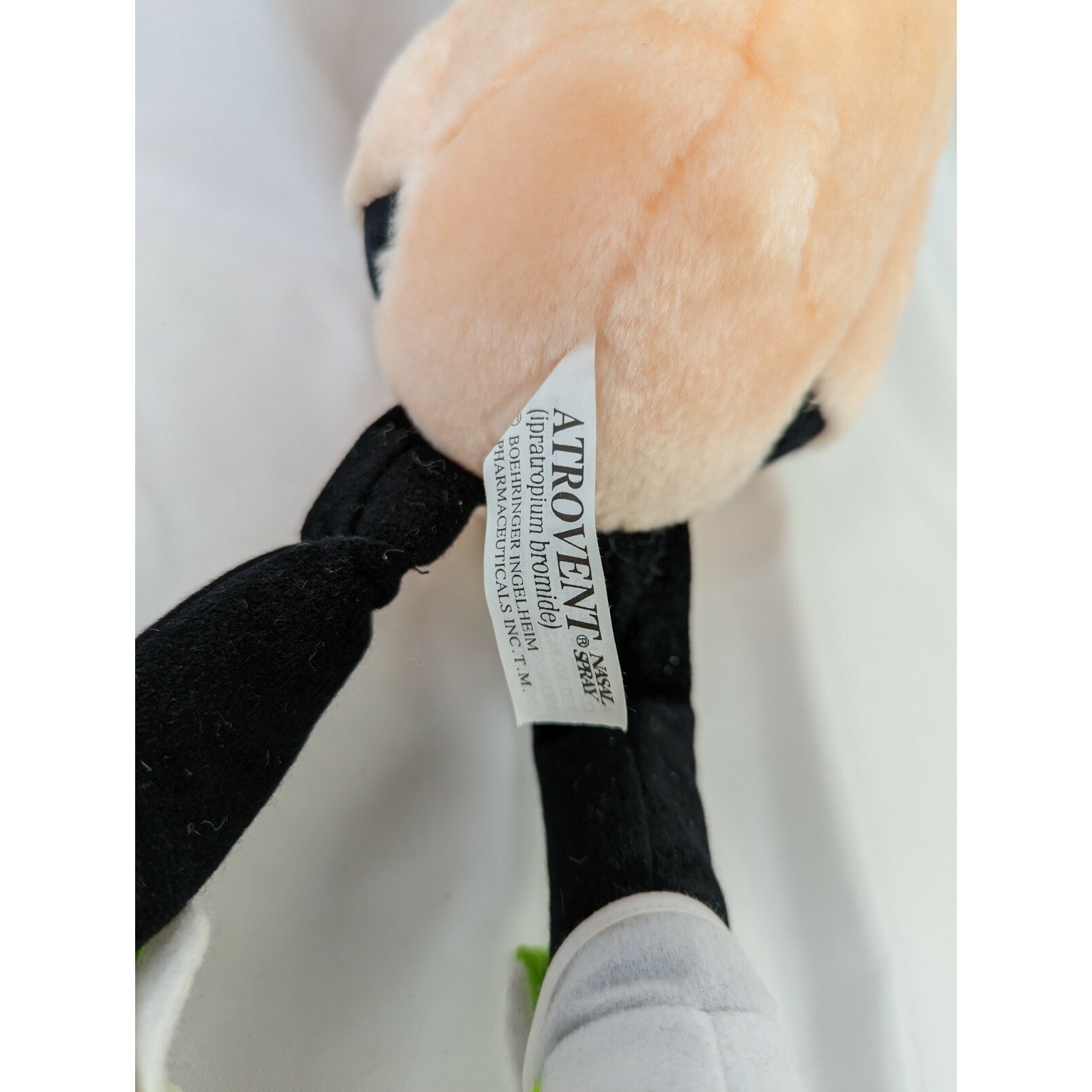 Atrovent Nasal Spray Nose Plush 12 Inch Baseball Hat Pharma Promo Stuffed Animal