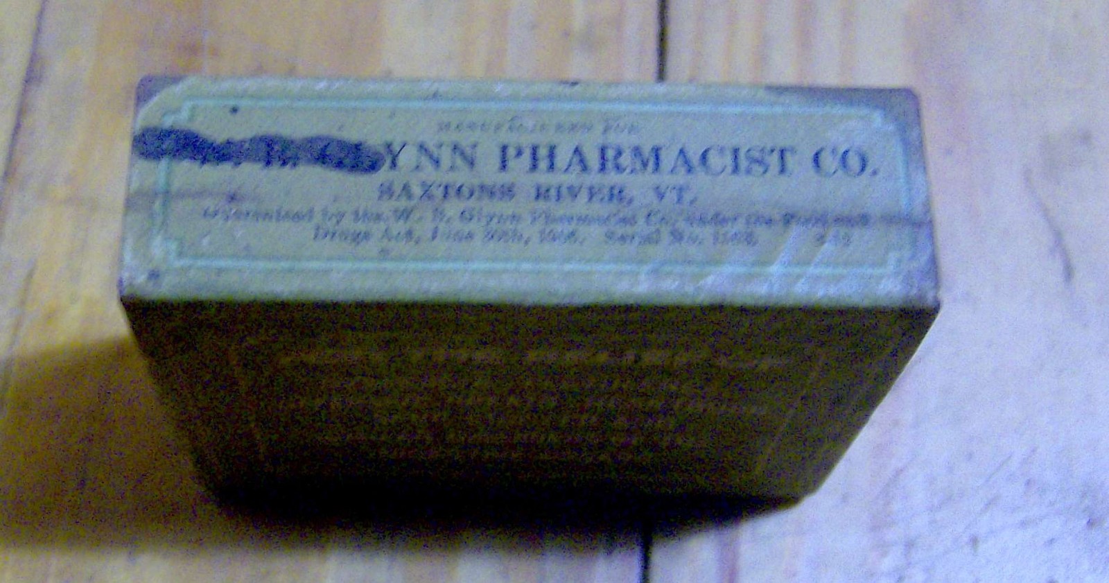 antique 1890s PEPSIN CHARCOAL LOZENGES box GLYNN Saxtons River VT medical pills