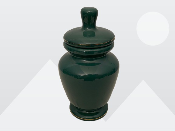 Eli Lilly Green Herbal Ceramic Apothecary Symphytum Officinale Jar 18-224 Vtg