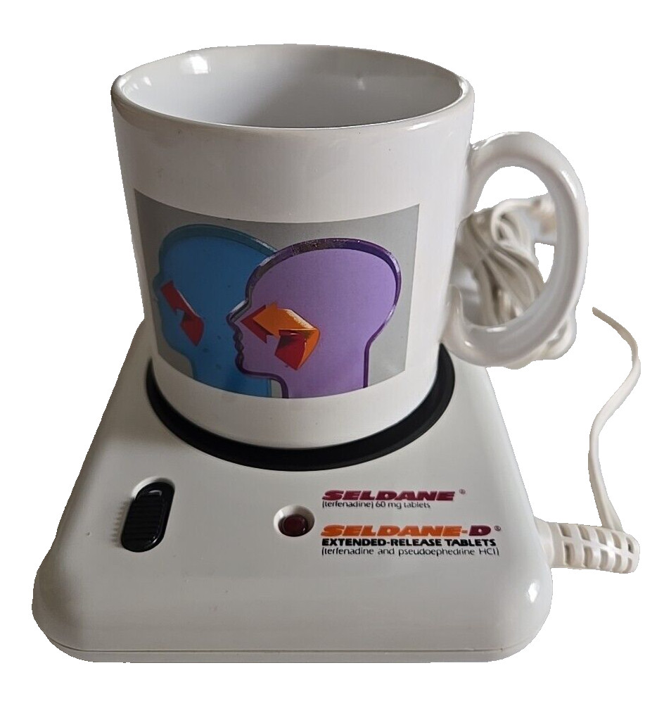Seldane Seldane-D Pharma Drug Sales Rep Coffee Mug Advertisement Cup & Warmer