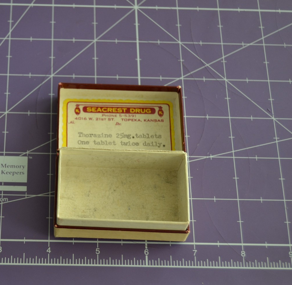 Vintage Topeka Kansas SEACREST Drug Co. Pharmacy Pill Prescription Box