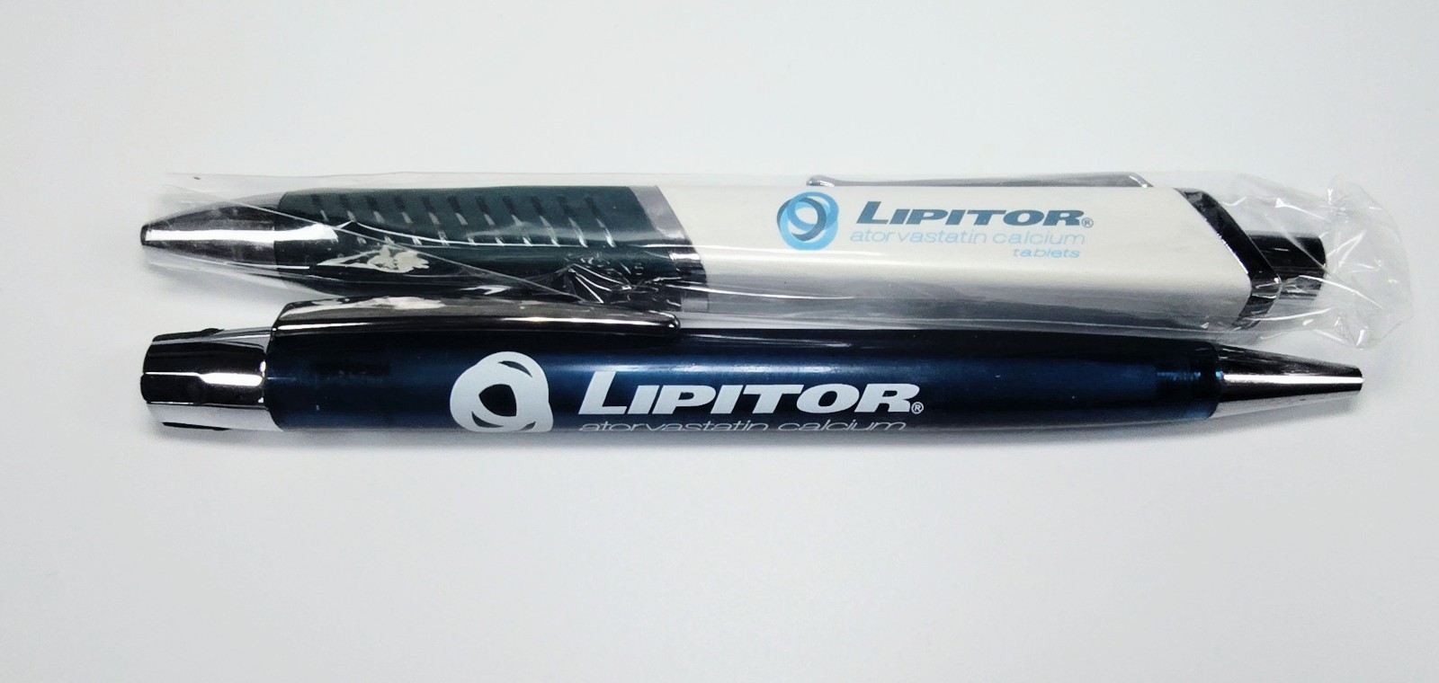 NOS Pfizer Lipitor Pharmaceutical Advertising Pens Lot of 2 Medical Promo WORKS