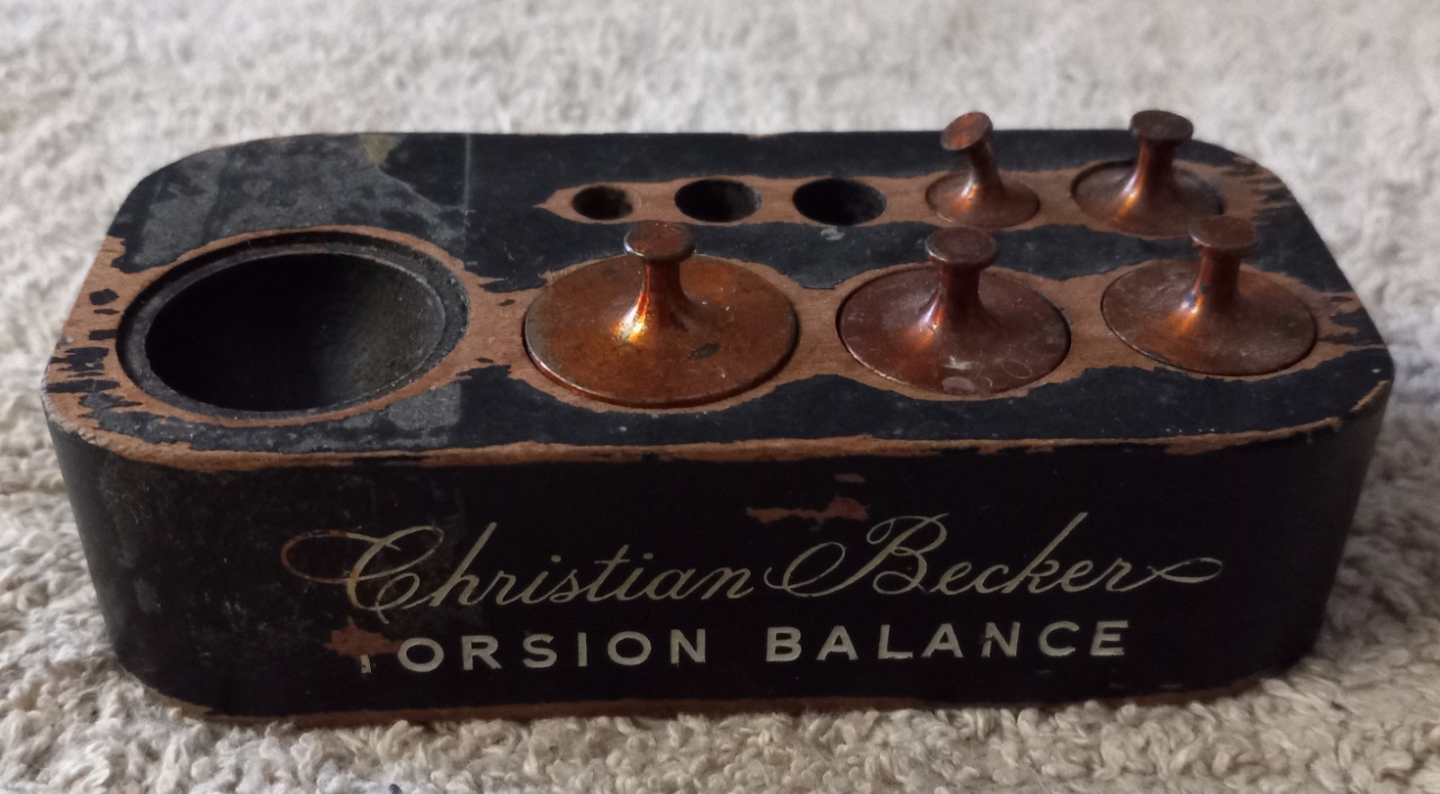 Wooden Christian Becker Metric Pharmacy Laboratory Brass Weight Set