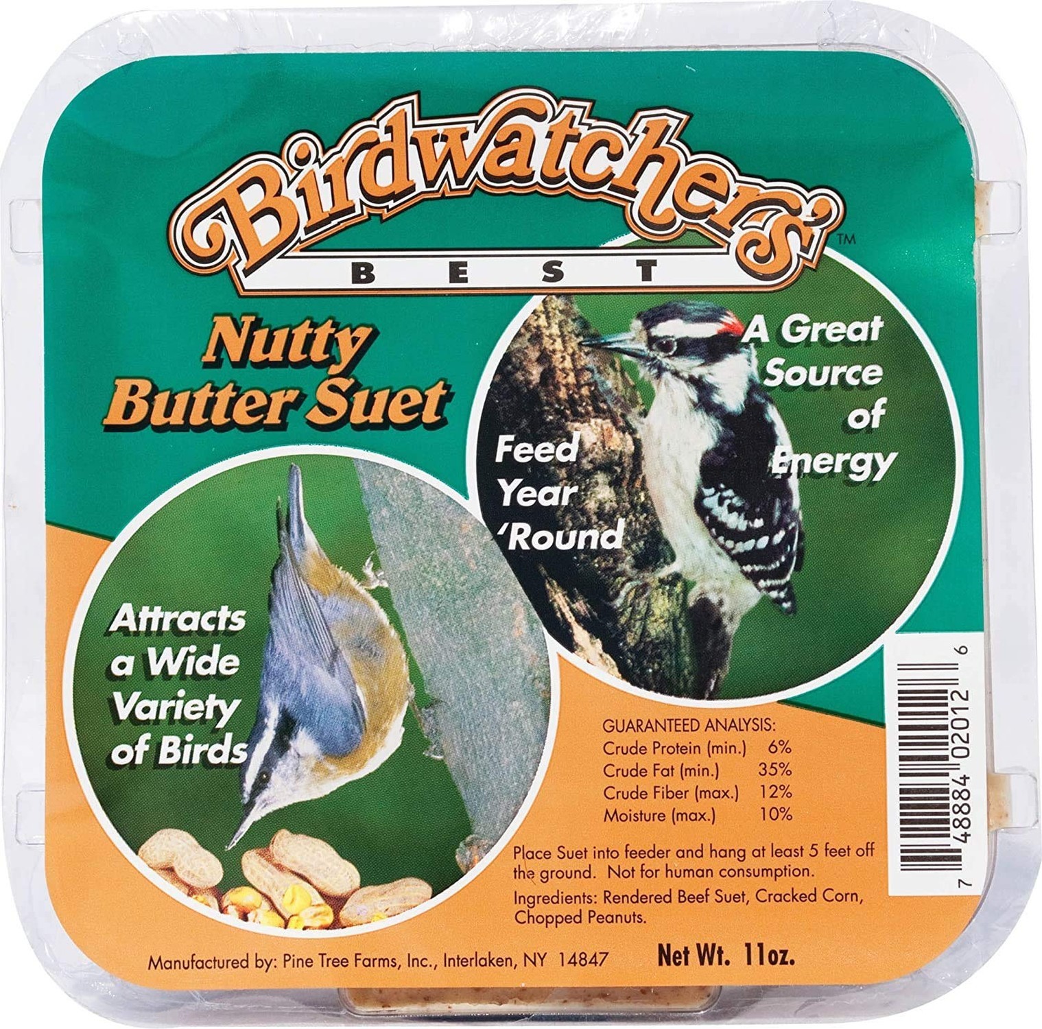 Pine Tree Farms Nutty Butter Suet, Suet Carry Case, 12 Packages, 11.75 Ounce …