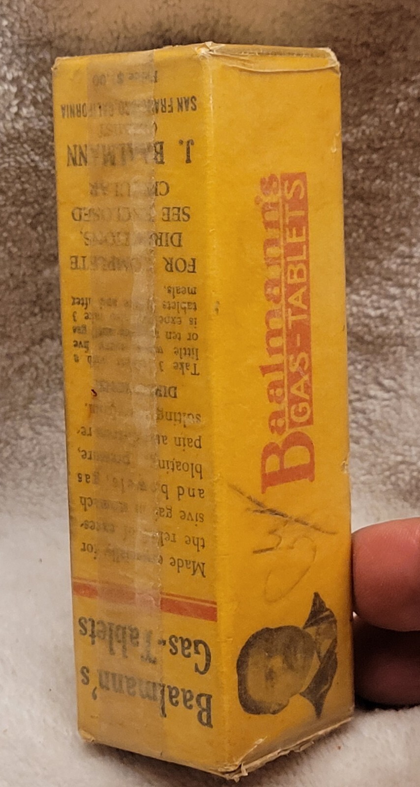 VINTAGE BAALMANN’S GAS TABLETS UNOPENED NICE GRAPHICS ON BOX