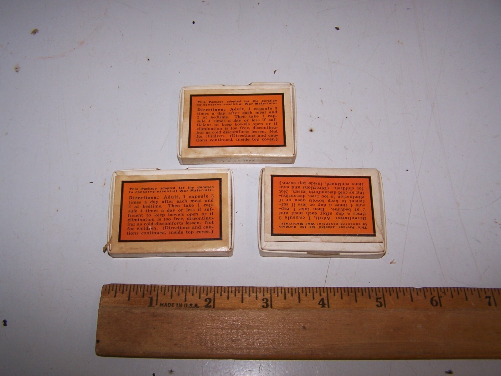 3 Vintage Antique PLOUGH INC. PENETRO COLD CAPSULES Empty Boxes MEMPHIS NEW YORK