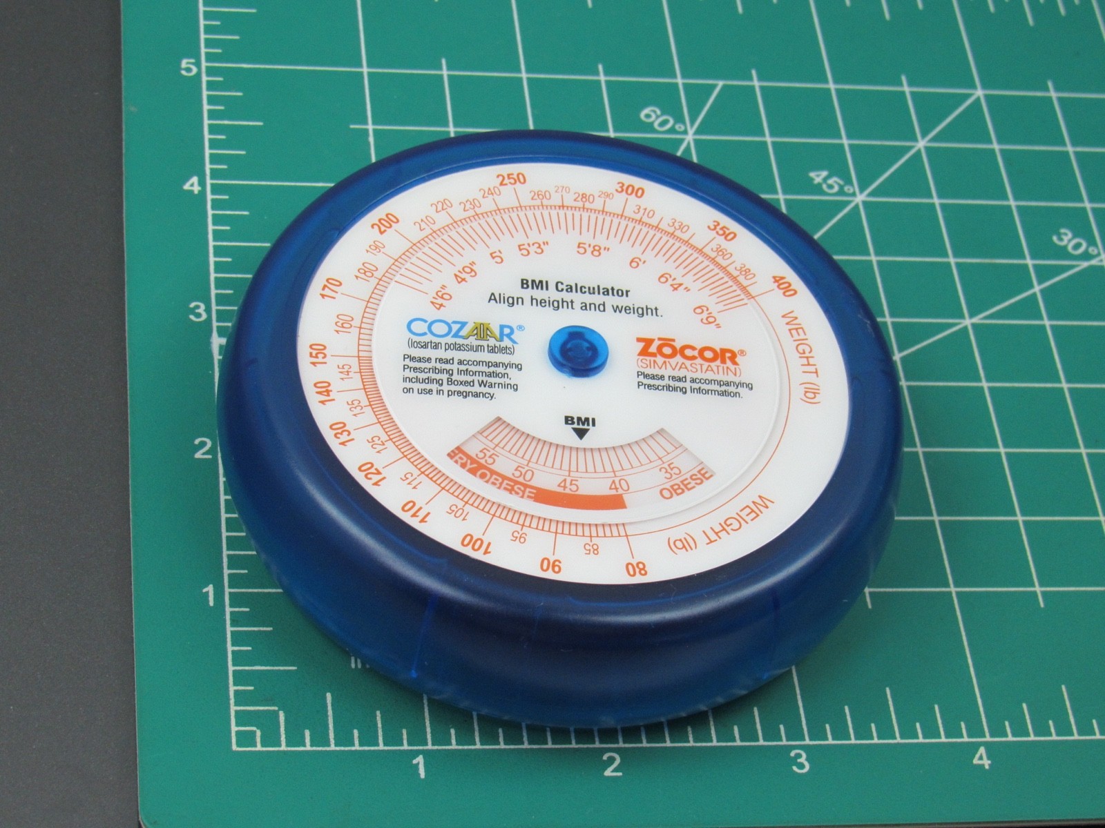 Cozaar Zocor Magnetic BMI Calculator Drug Rep Pharmaceutical Promo Advertising
