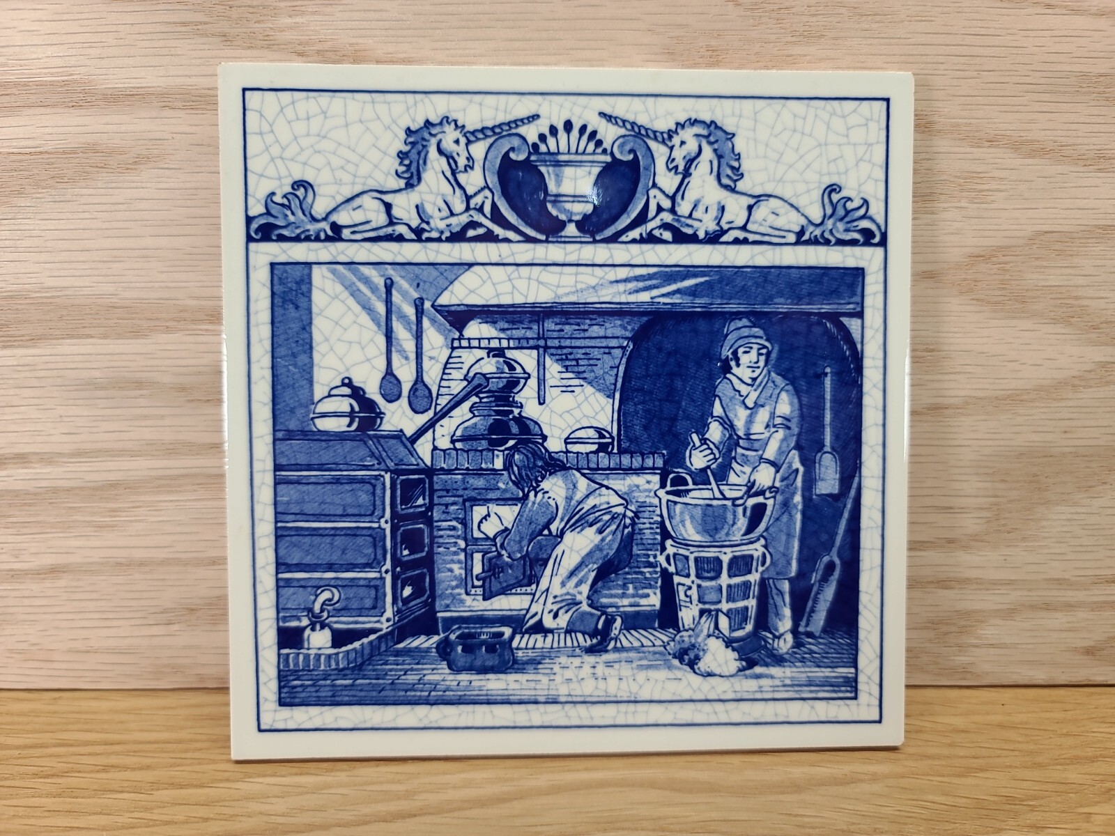 Delft Holland Handmade Pharmacist’s Labratory Tile Burroughs Wellcome Co. 1990
