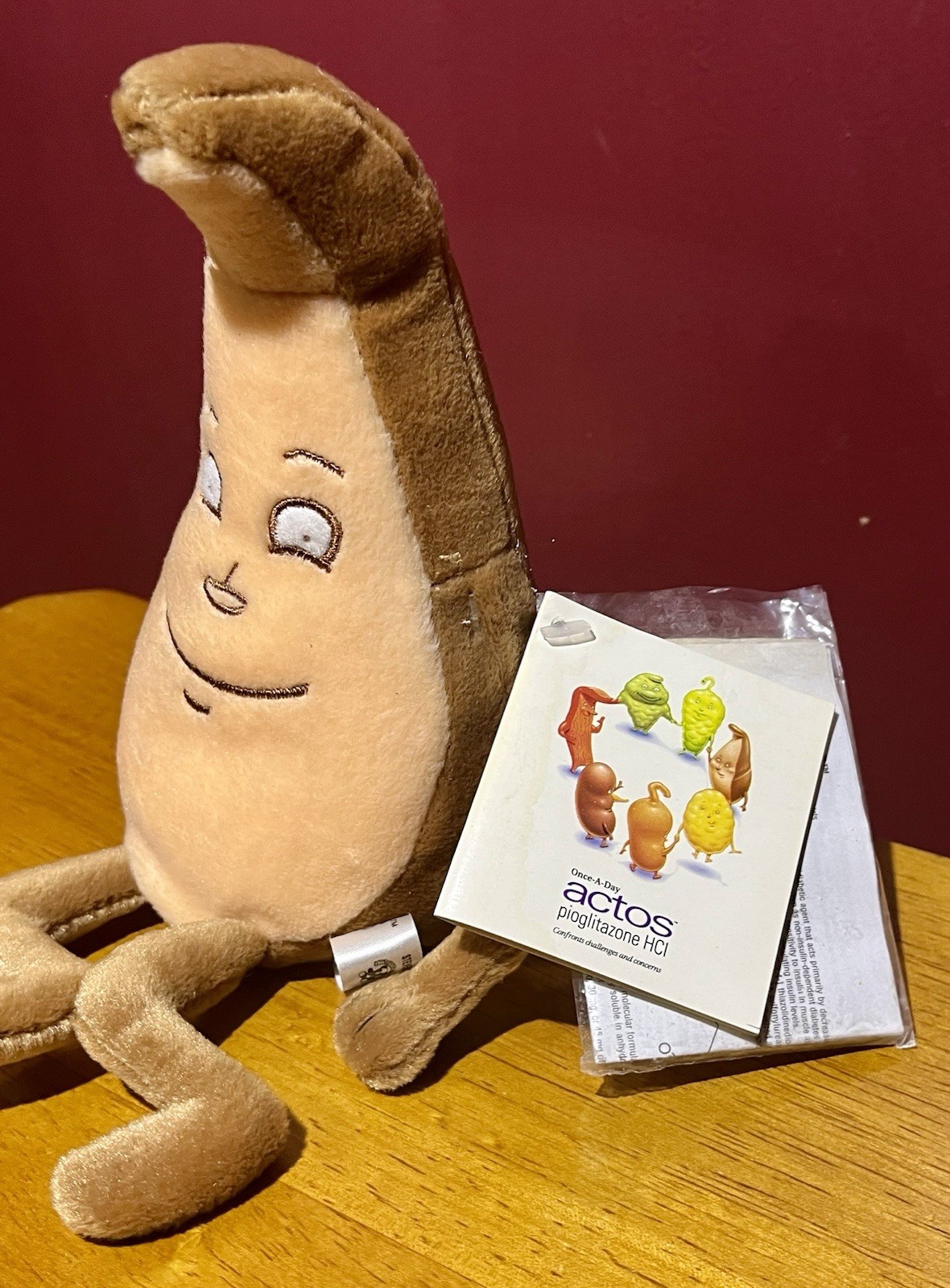 LIVER ACTOS PIOGLITAZONE 7″ Plush beanie Medical Pharmaceutical Advertising Rep