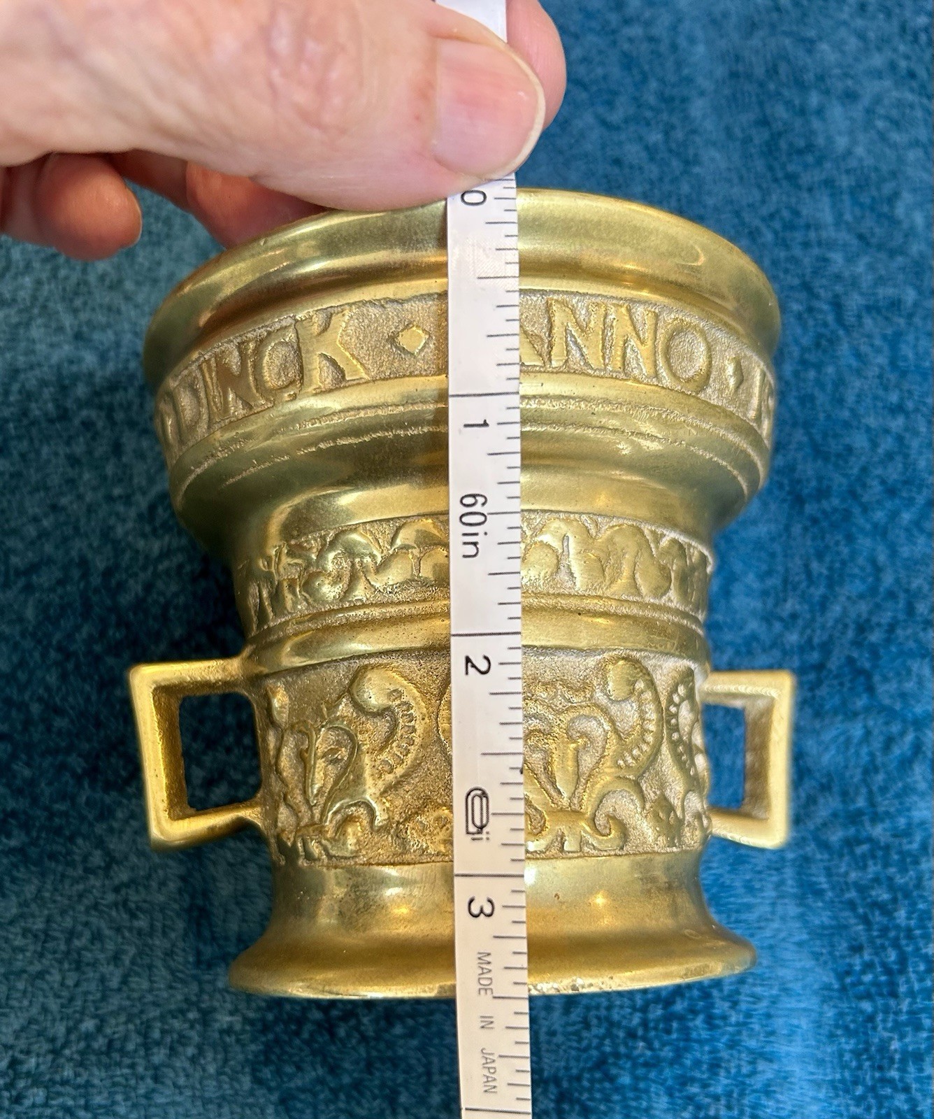 Vintage Mortar & Pestle Solid Brass Apothecary From 1960-70’s