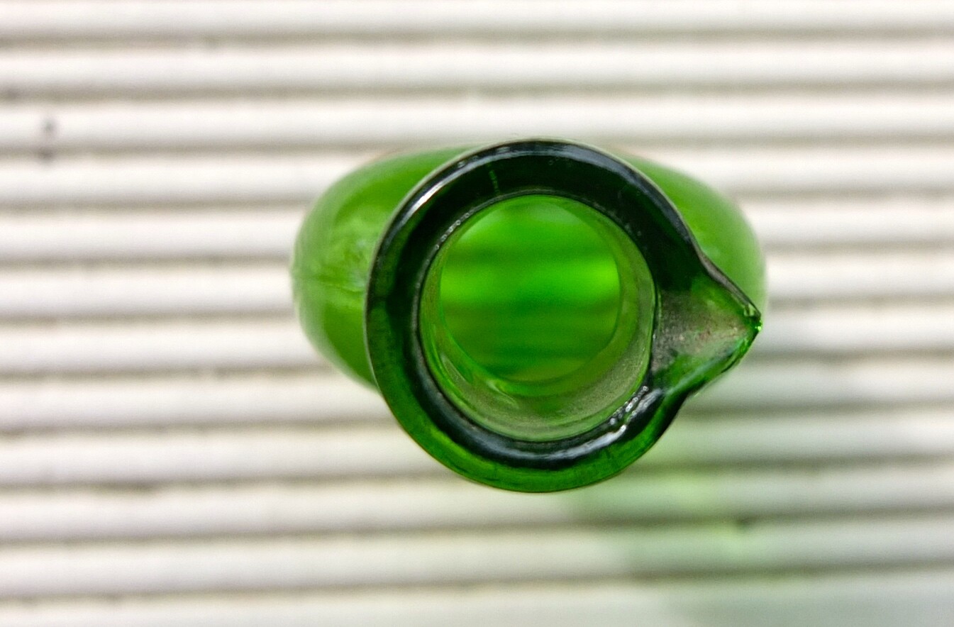 Vintage Green Glass Small Bootle
