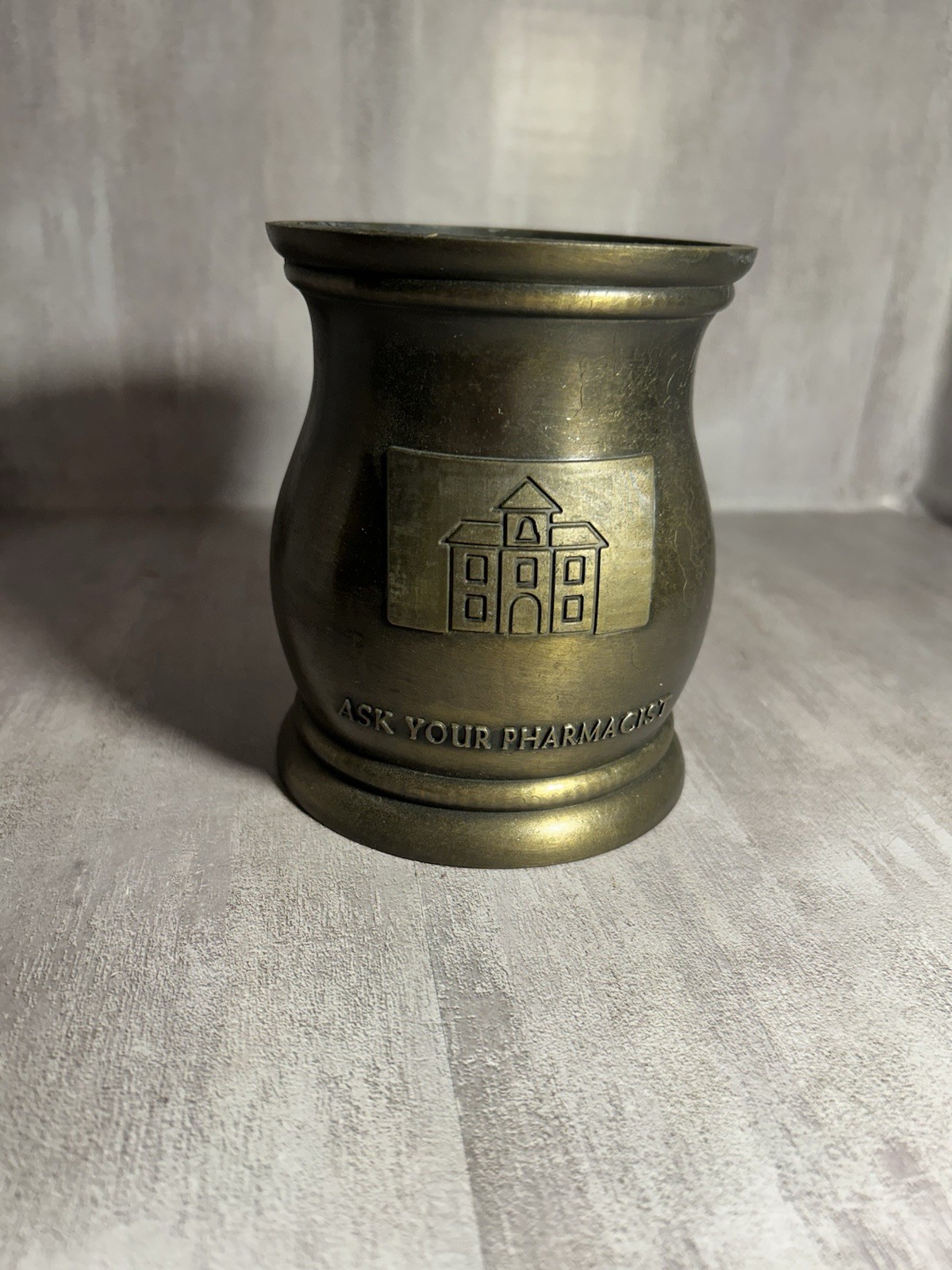 Vintage Schering Brass Mortar College Of Pharmacy Heavy 2001 Z1